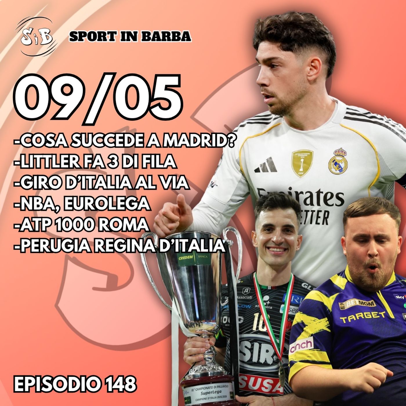 EPISODIO 148: Cosa succede al REAL MADRID? LITTLER fa 3 di fila; GIRO D'ITALIA e ATP ROMA al via; PERUGIA campione episode artwork
