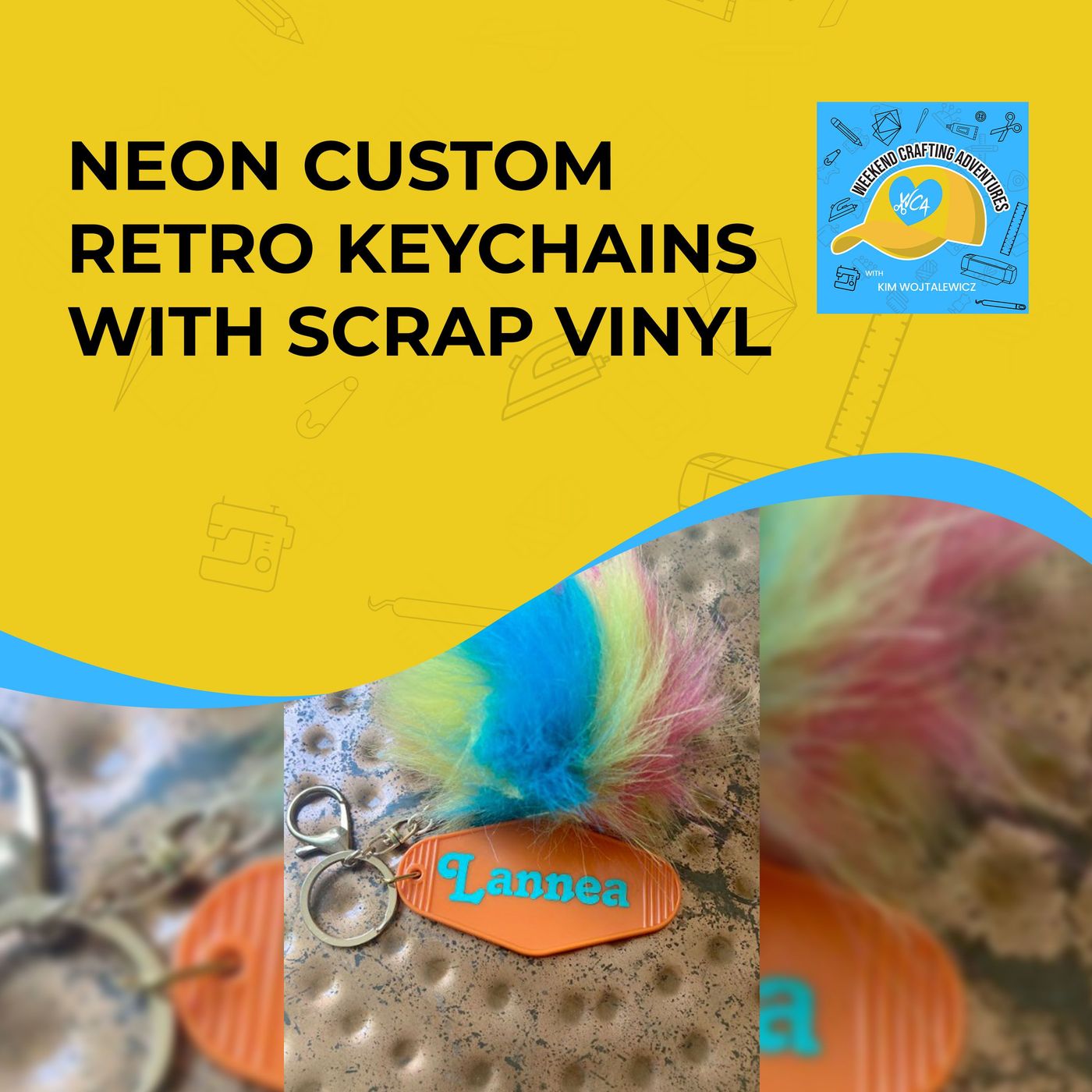 Neon Custom Retro Keychains With Scrap Vinyl