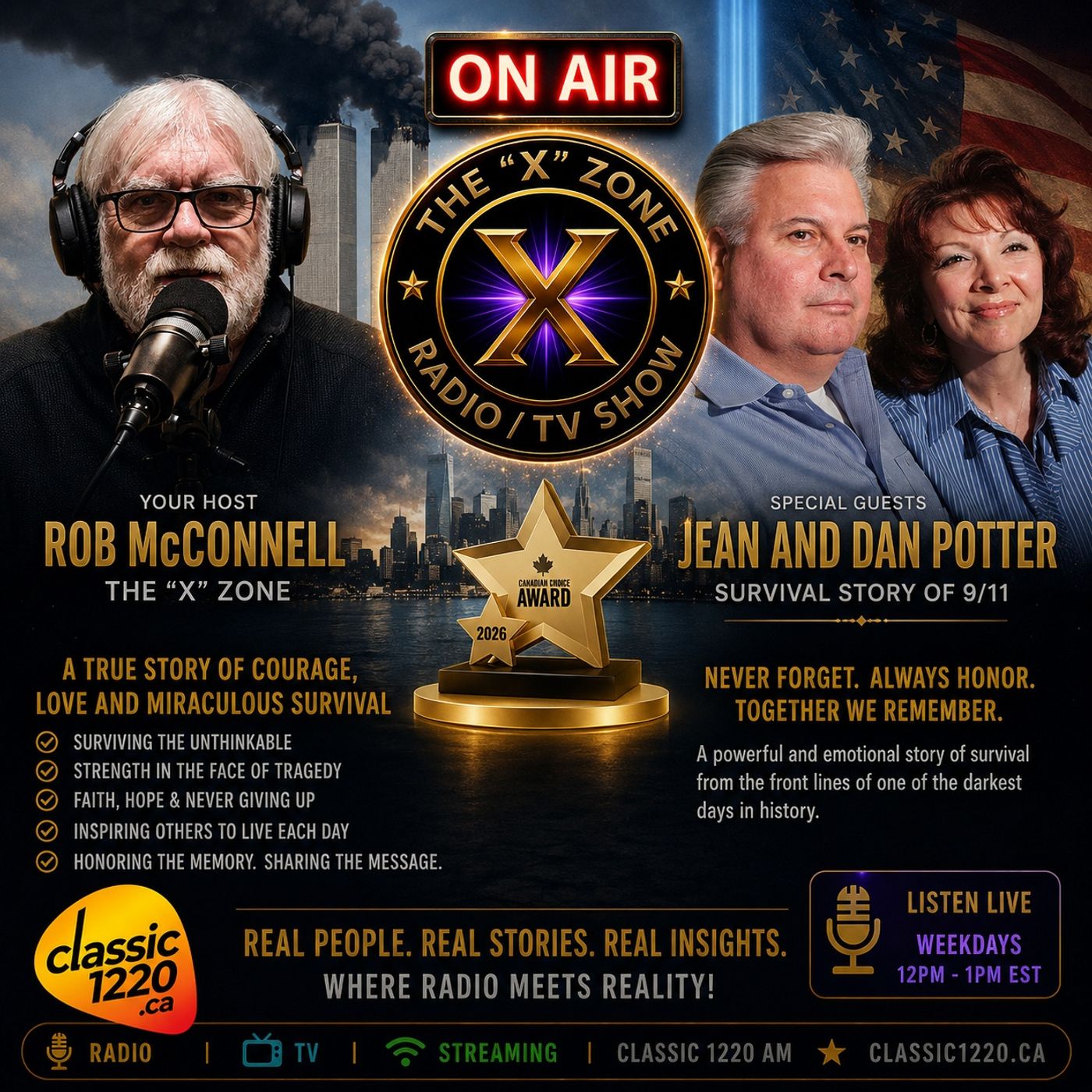 Rob McConnell Interviews - JEAN AND DAN POTTER - Survival Story of 911