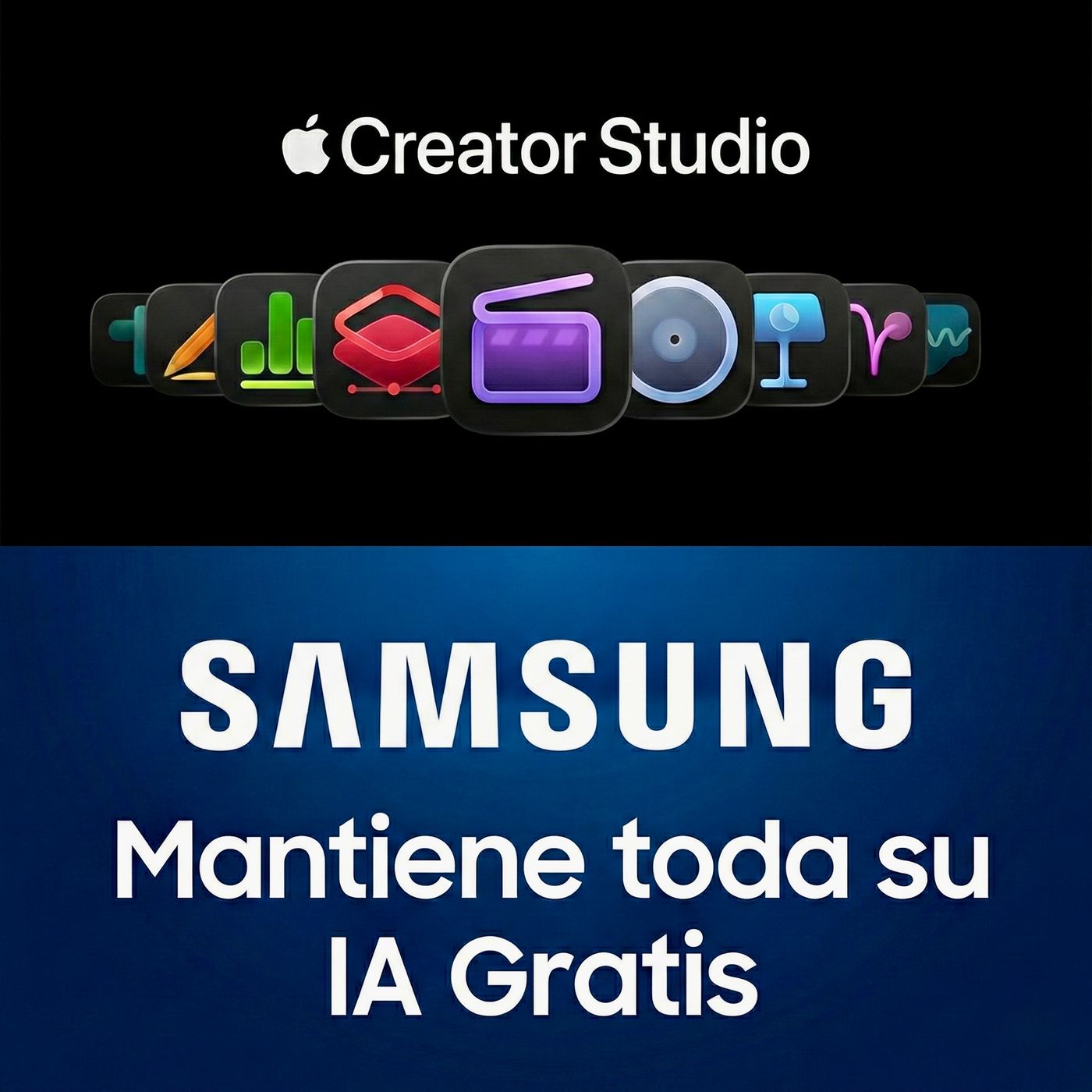 Samsung mantendrá Toda su IA “GRATIS” y Apple lanza “CREATOR STUDIO”