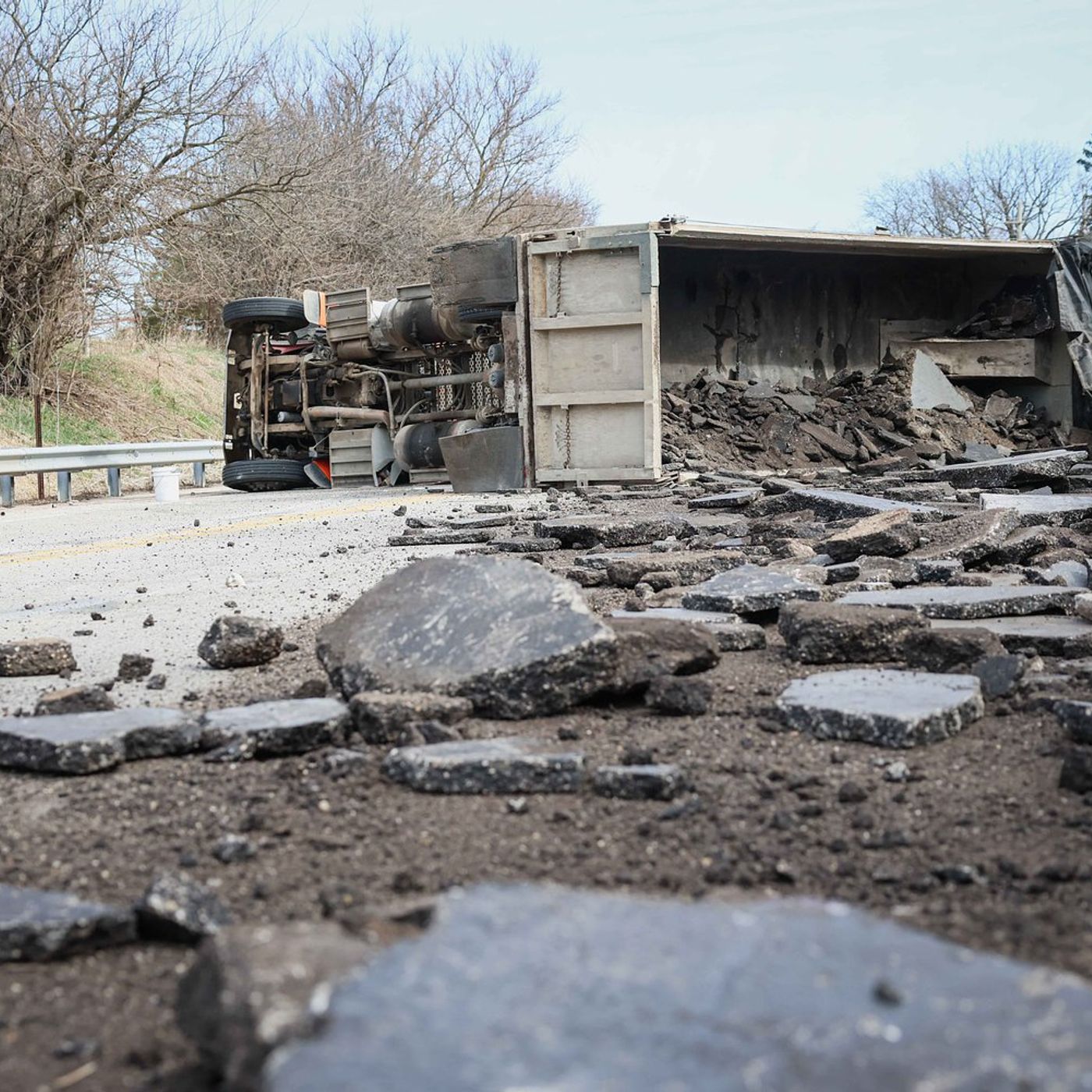 Route 120 blocked by semitruck rollover episode artwork