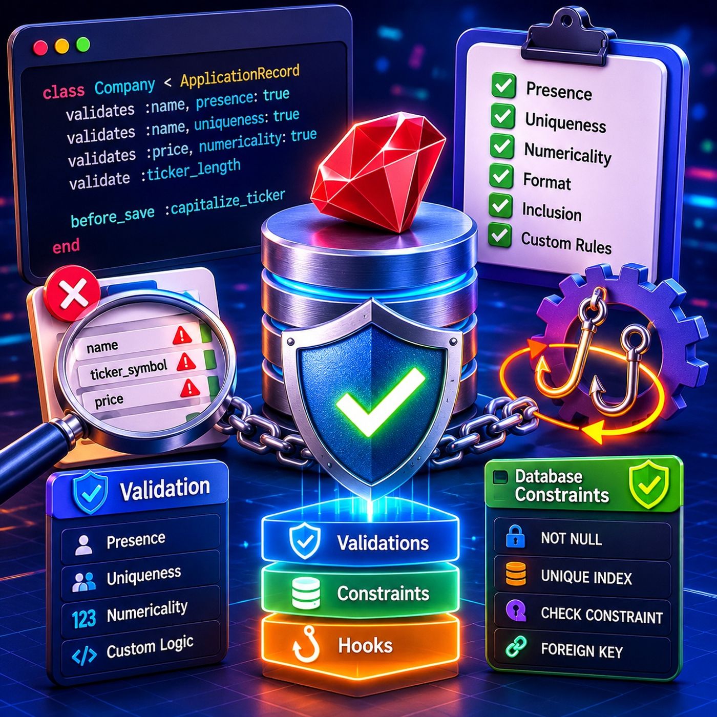 Course 37 - Building Web Apps with Ruby On Rails | Episode 5: Implementing Business Rules through Validations, Migrations, and Lifecycle Hoo episode artwork