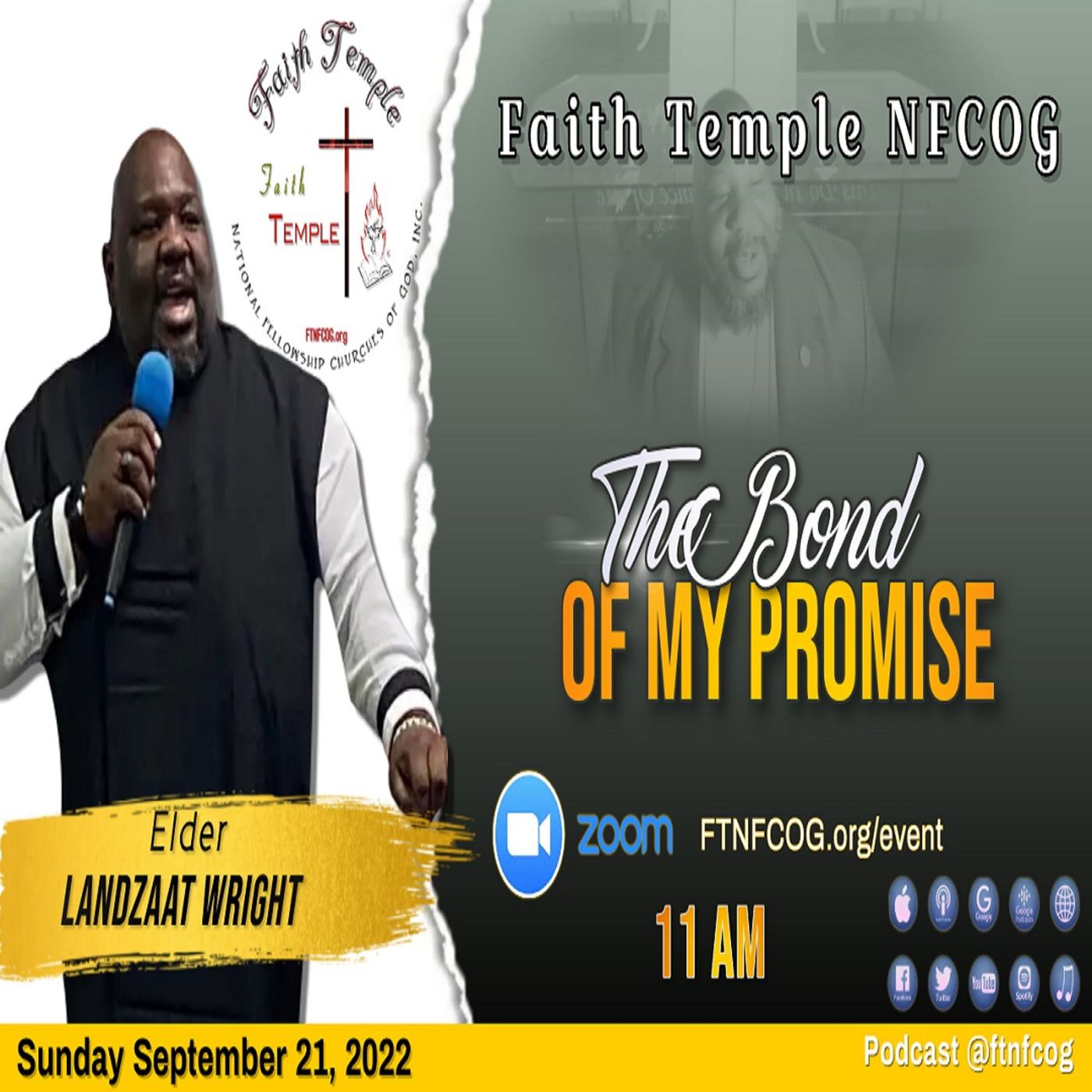 "The Bond Of My Promise" Elder Landzaat Wright FTNFCOG Sunday Morning Worship 8.21.22 episode artwork
