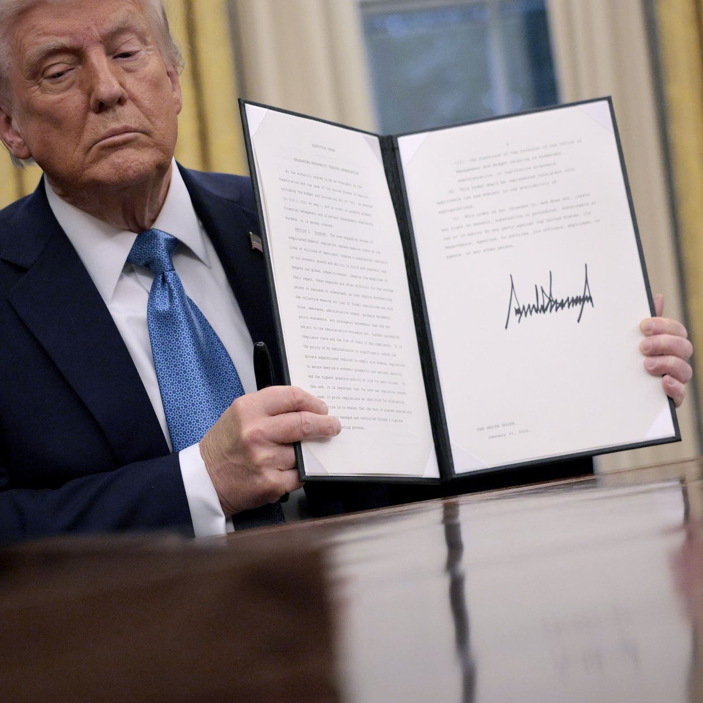 The strategy behind Trump’s executive orders episode artwork