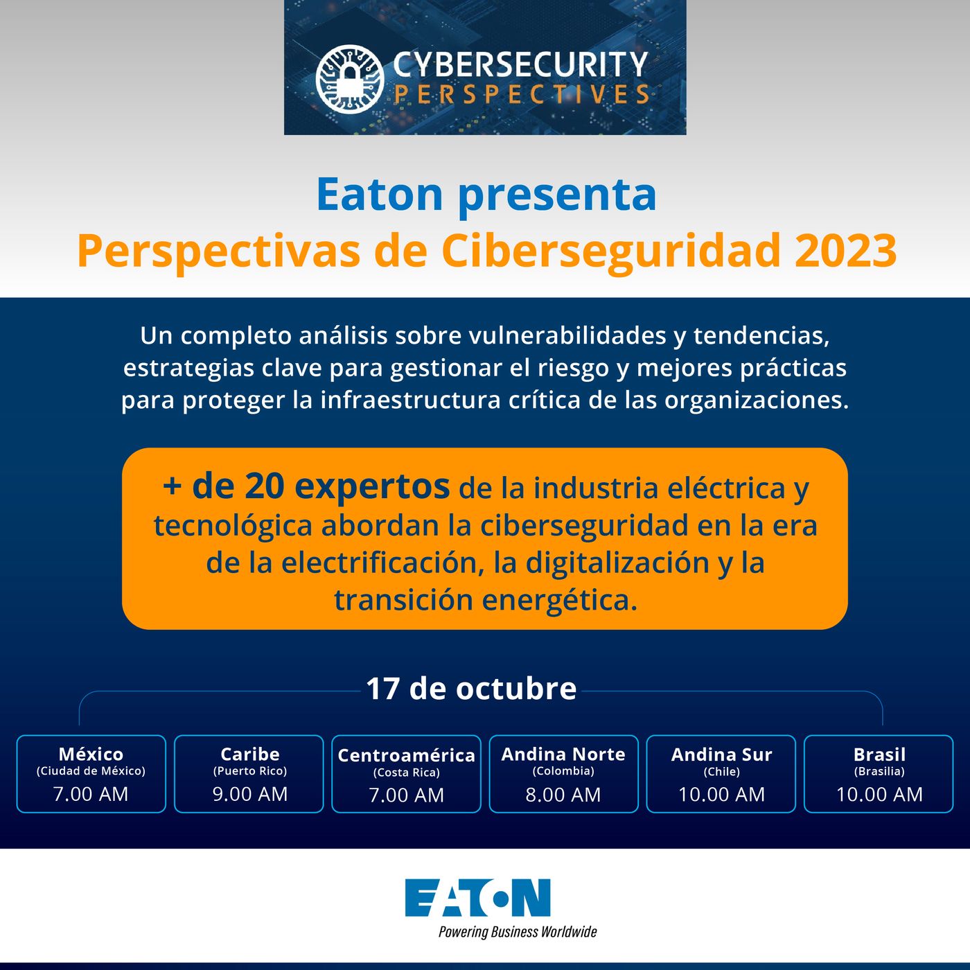EATON ORGANIZA “PERSPECTIVAS DE CIBERSEGURIDAD 2023” Y CONVOCA A CLIENTES GLOBALES episode artwork