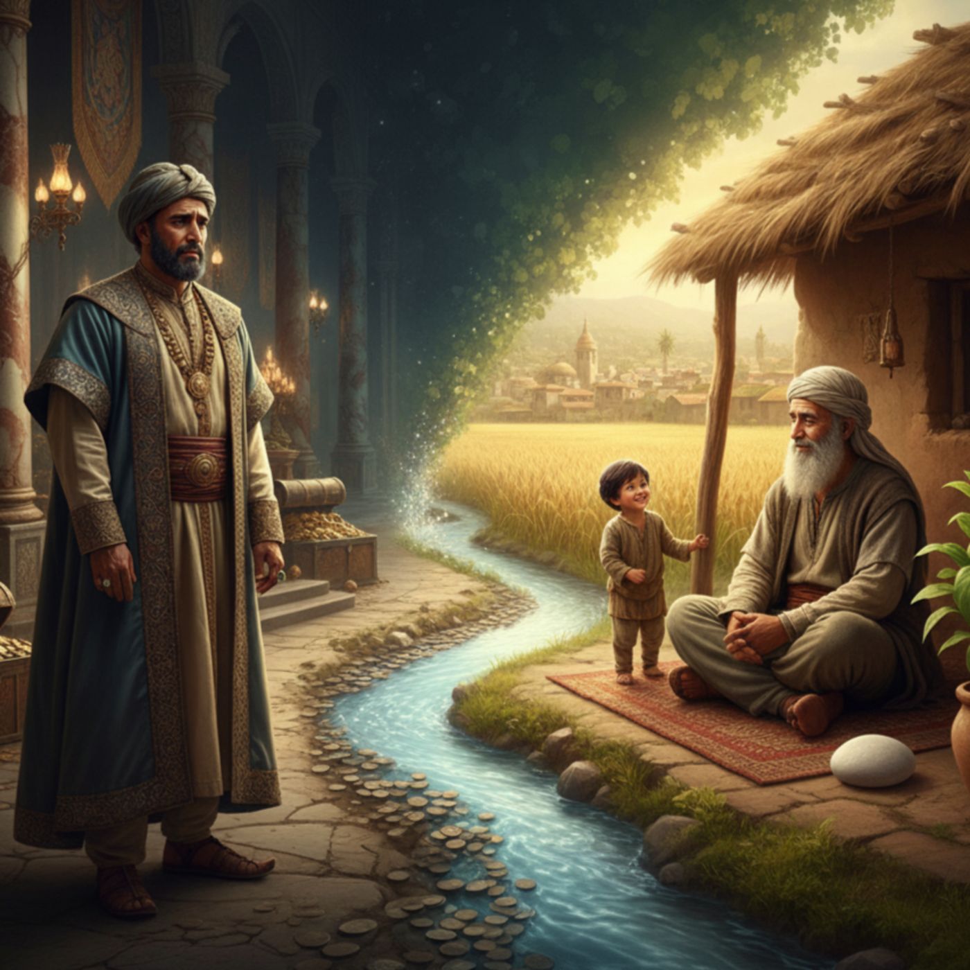 قصة التاجر الذي ملك الذهب وخسر السعادة.. فكيف أنقذه حكيم فقير؟ episode artwork