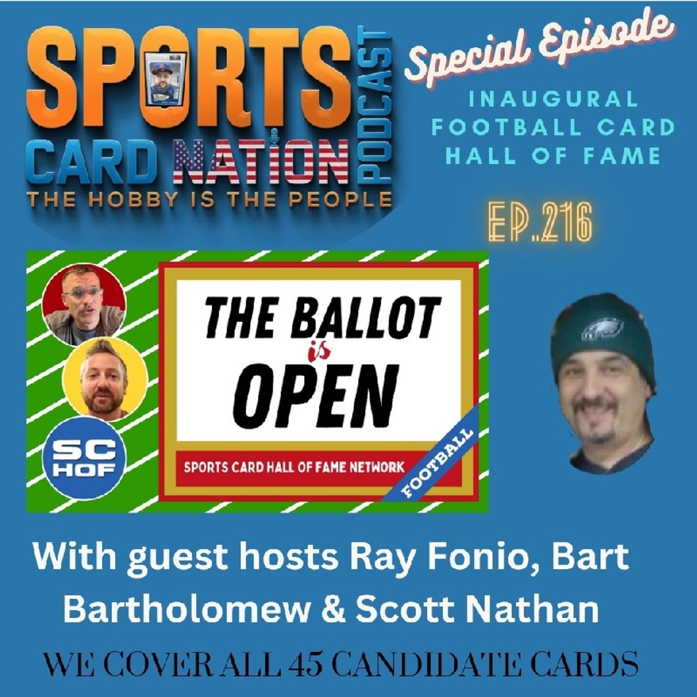 Ep.216 Fooball Card Hall of Fame Candidate Review w/ Ray Fonio, Scott Nathan & Barth Bartholomew