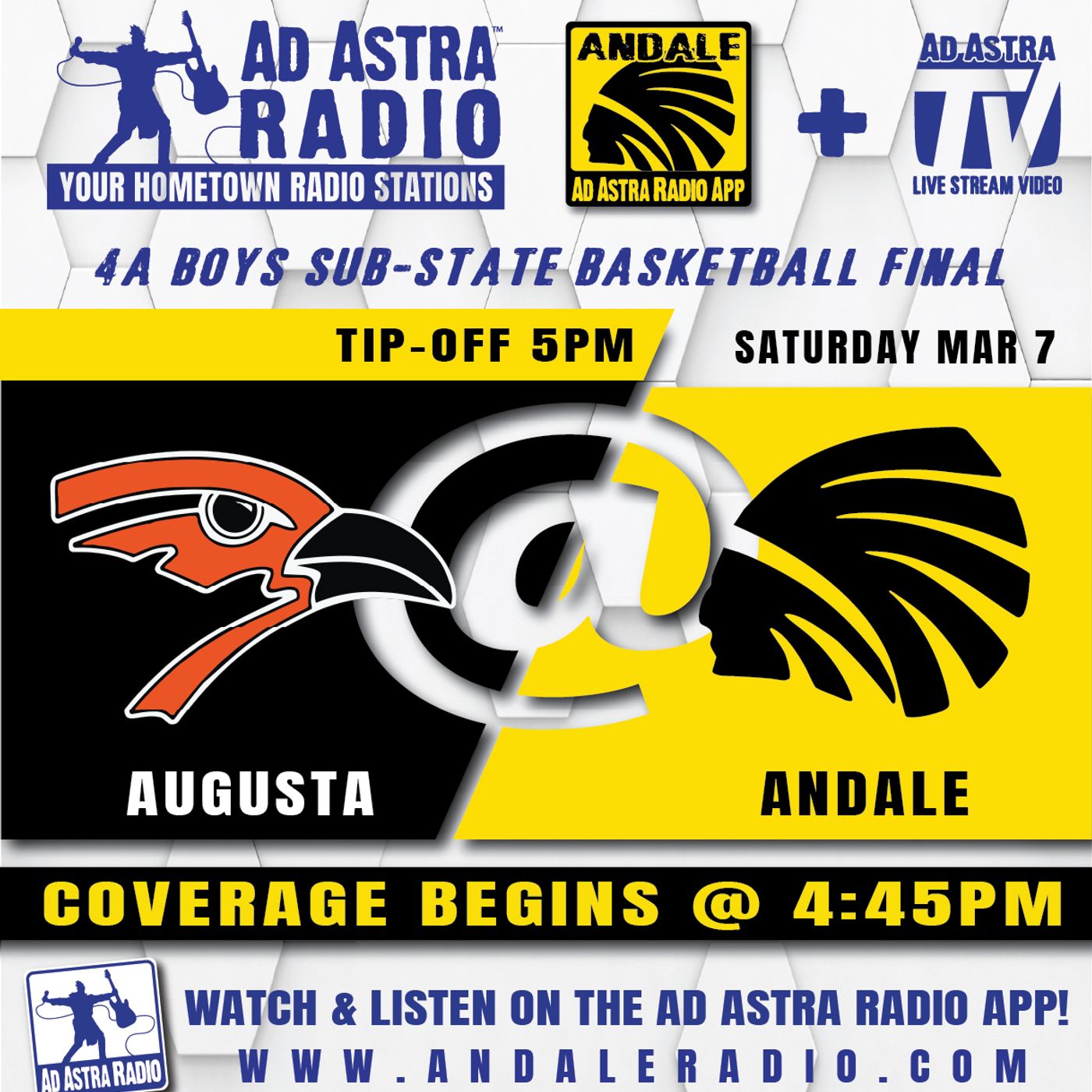 Augusta Orioles at Andale Indians Boys High School Basketball (4A Substate Final-March 7, 2026) episode artwork