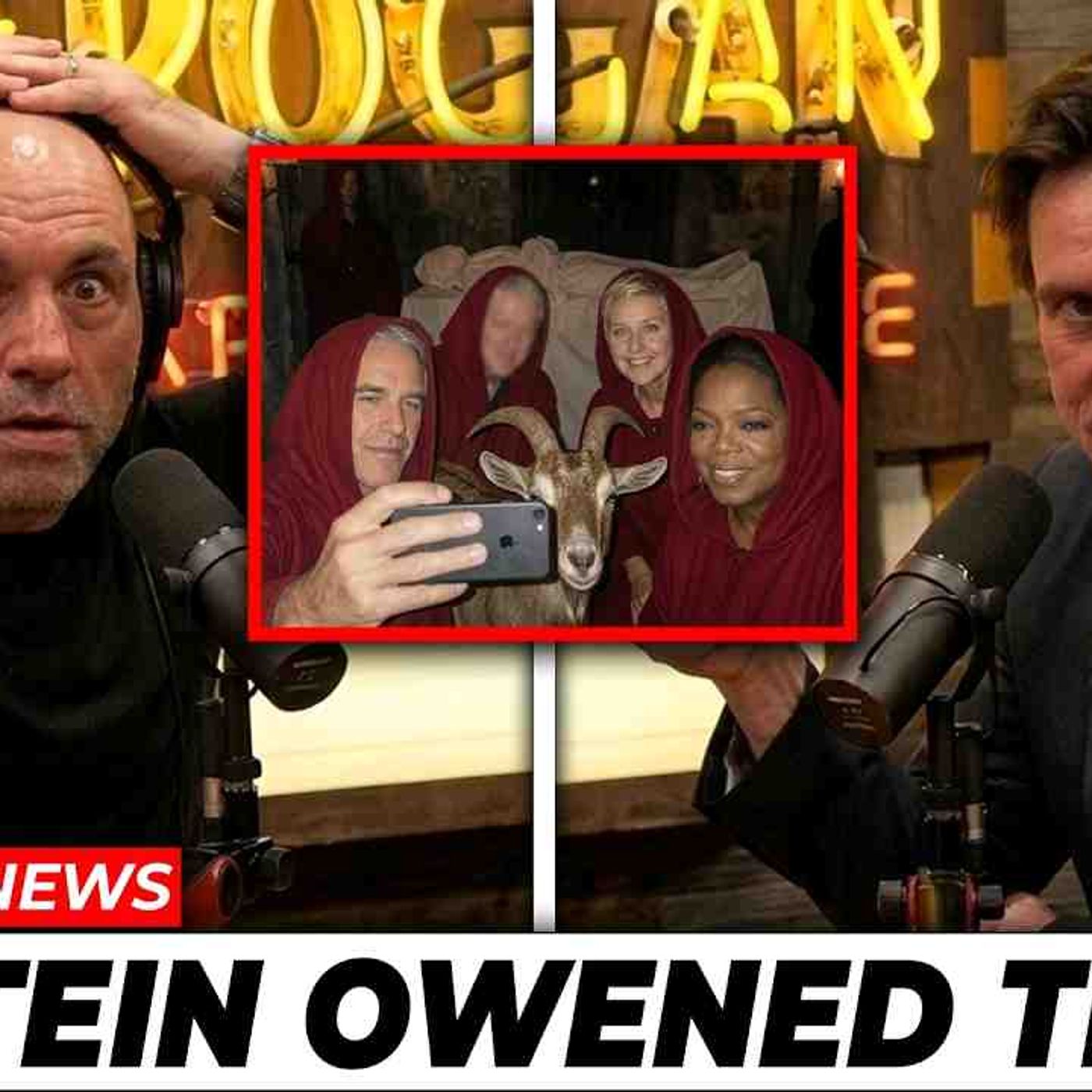 Joe Rogan Loses It After Jim Carrey Reveals list of Hollywood celebs who sold their souls to Epstein episode artwork
