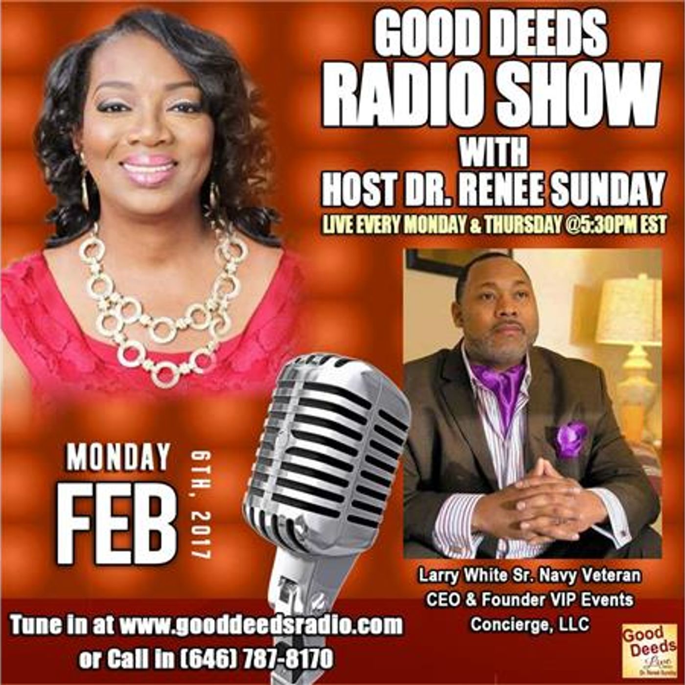 Larry White, Sr. CEO & Founder VIPeVENTS Concierge shares on Good Deeds Radio episode artwork