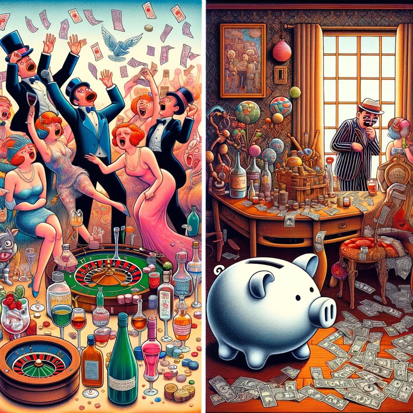 "I spent half my money on gambling, alcohol, and wild women. The other half I wasted." episode artwork