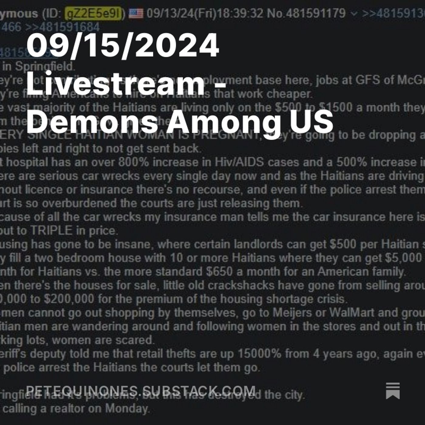 09/15/2024 Livestream - Demons Among US