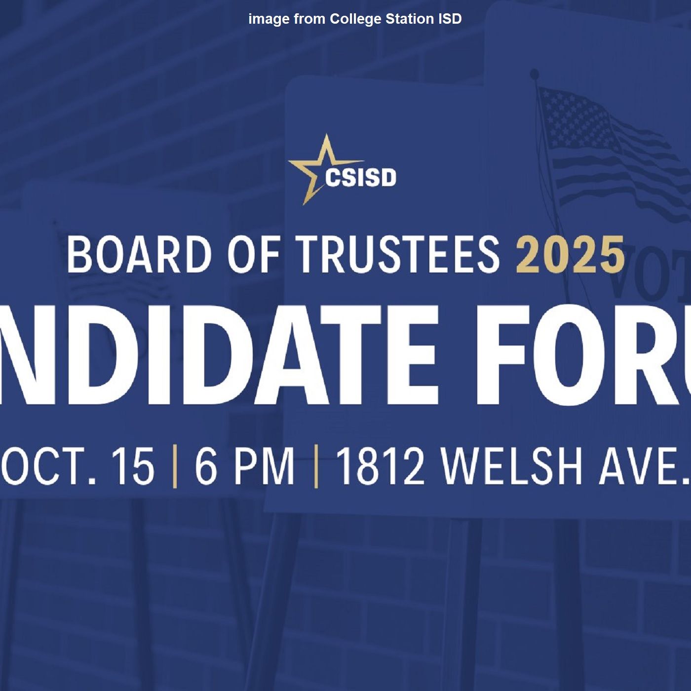 College Station ISD hosting its first school board candidates forum episode artwork