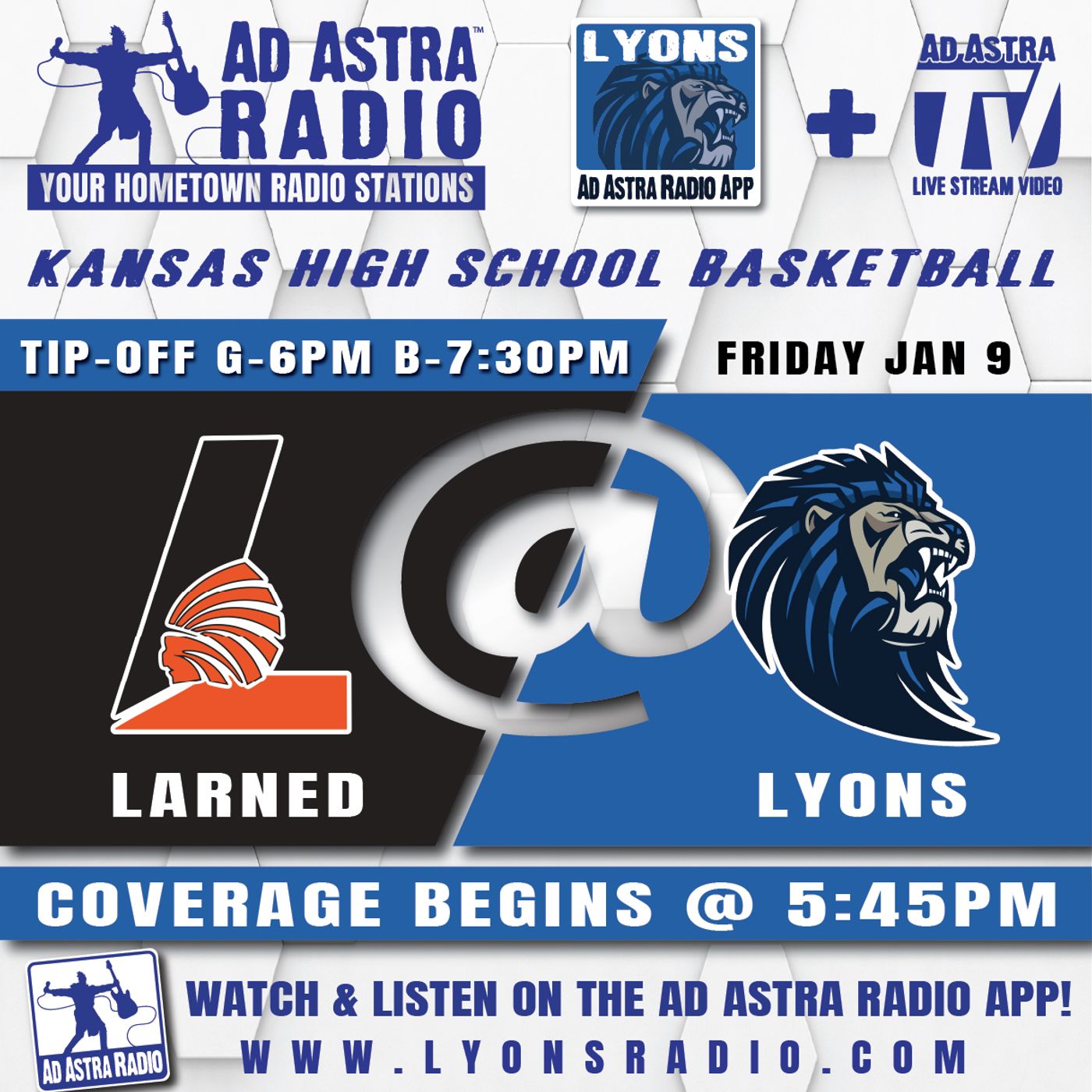 Larned Indians at Lyons Lions High School Basketball (January 9, 2026) episode artwork