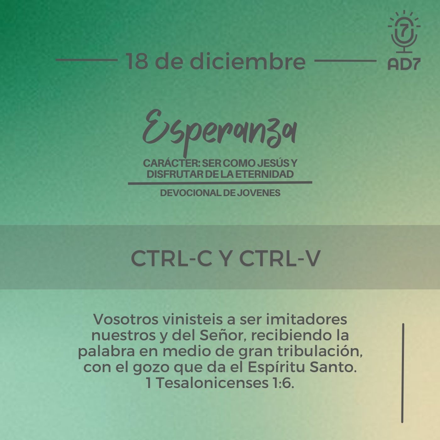 Ctrl-C y Ctrl-V | Devocional de Jóvenes | 18 de diciembre 2023
