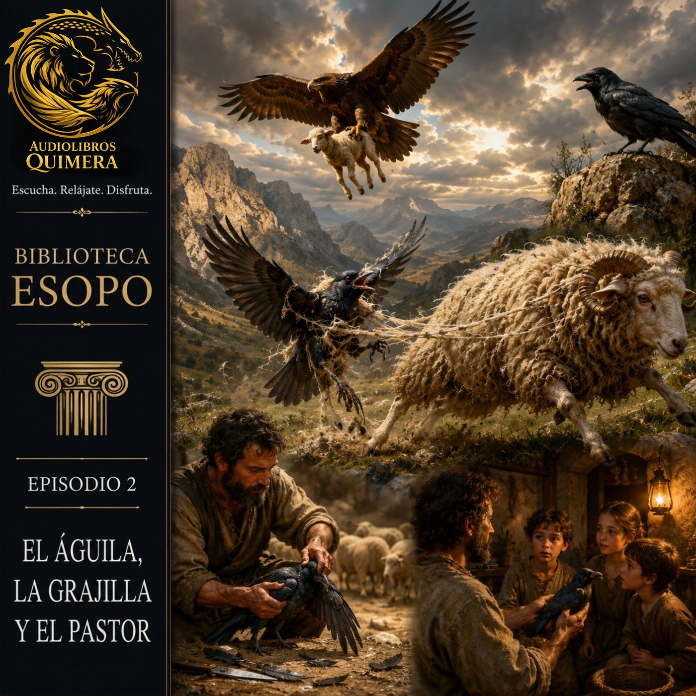 002 - El Águila, La Grajilla y El Pastor Audiolibro - Esopo episode artwork