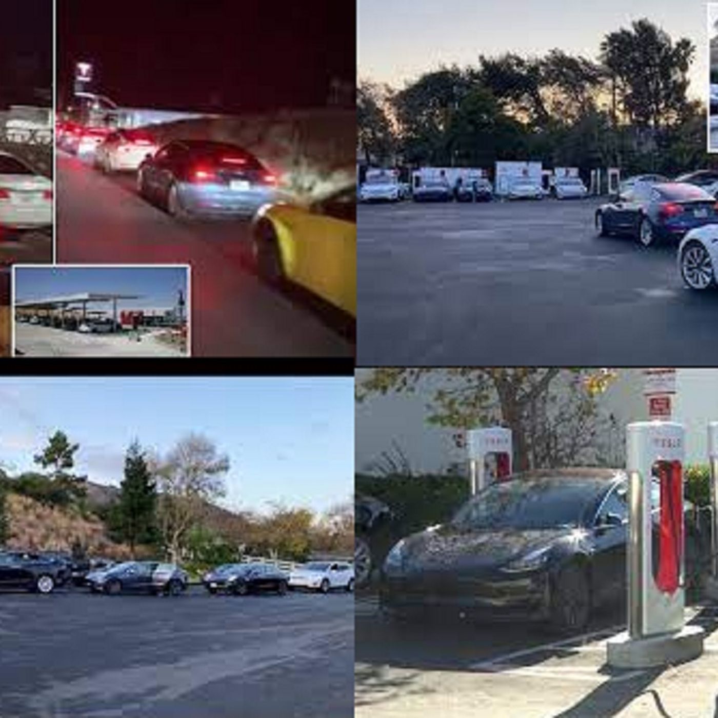 This is a line of people waiting to charge their electric cars in California