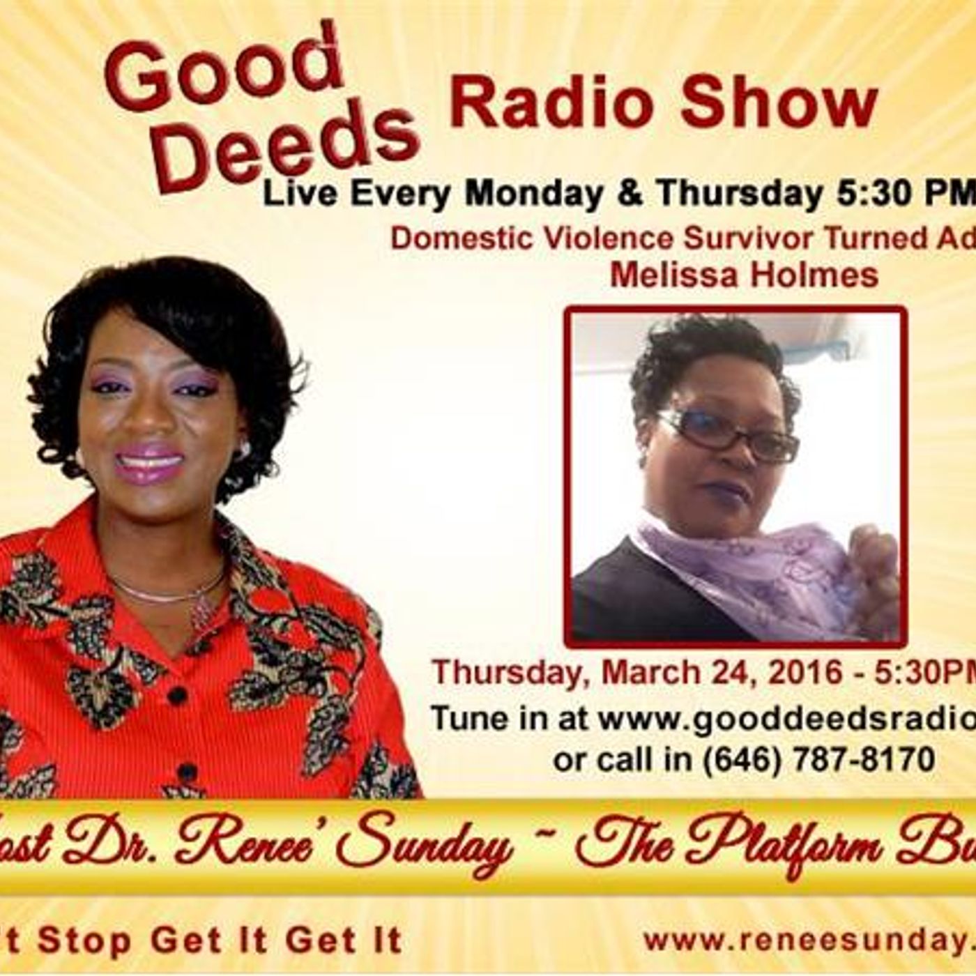Domestic Violence Survivor Turned Advocate  Melissa Holmes  shares on Good Deeds episode artwork