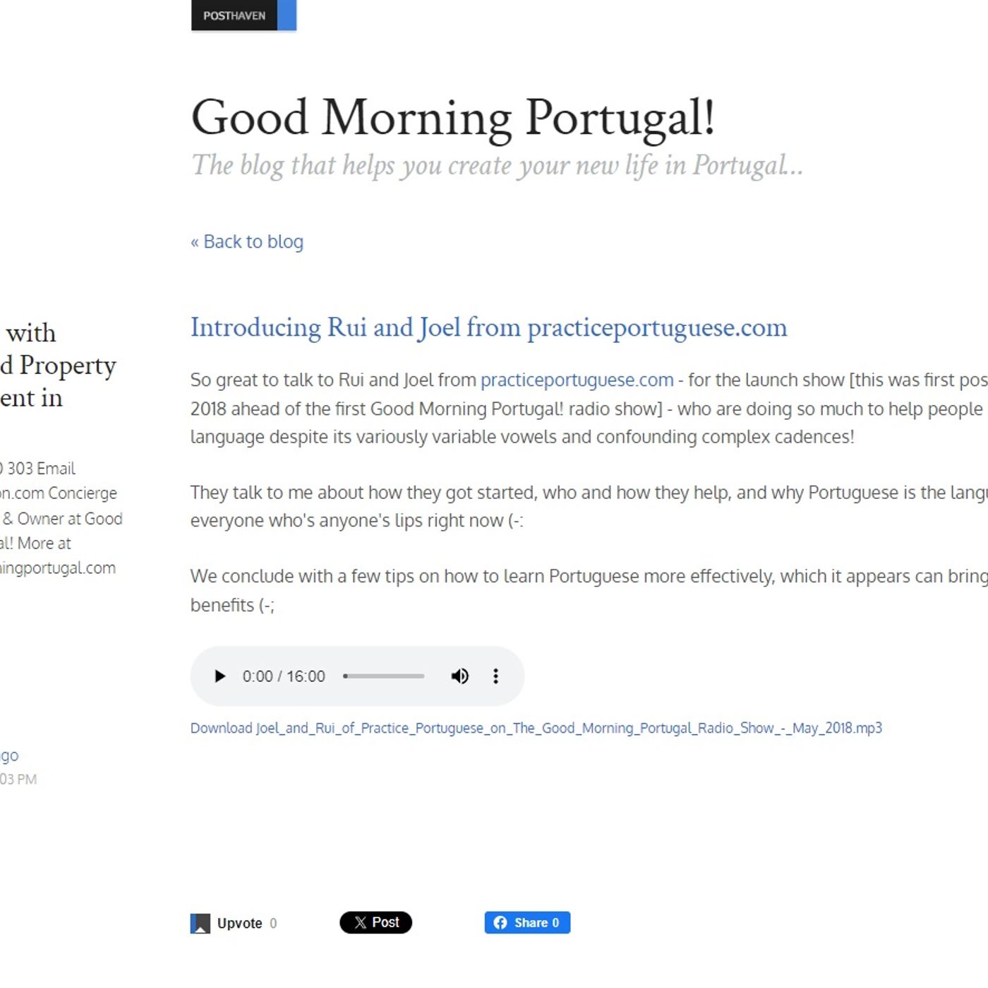 That time I met Rui and Joel from practiceportuguese.com (May 2018)