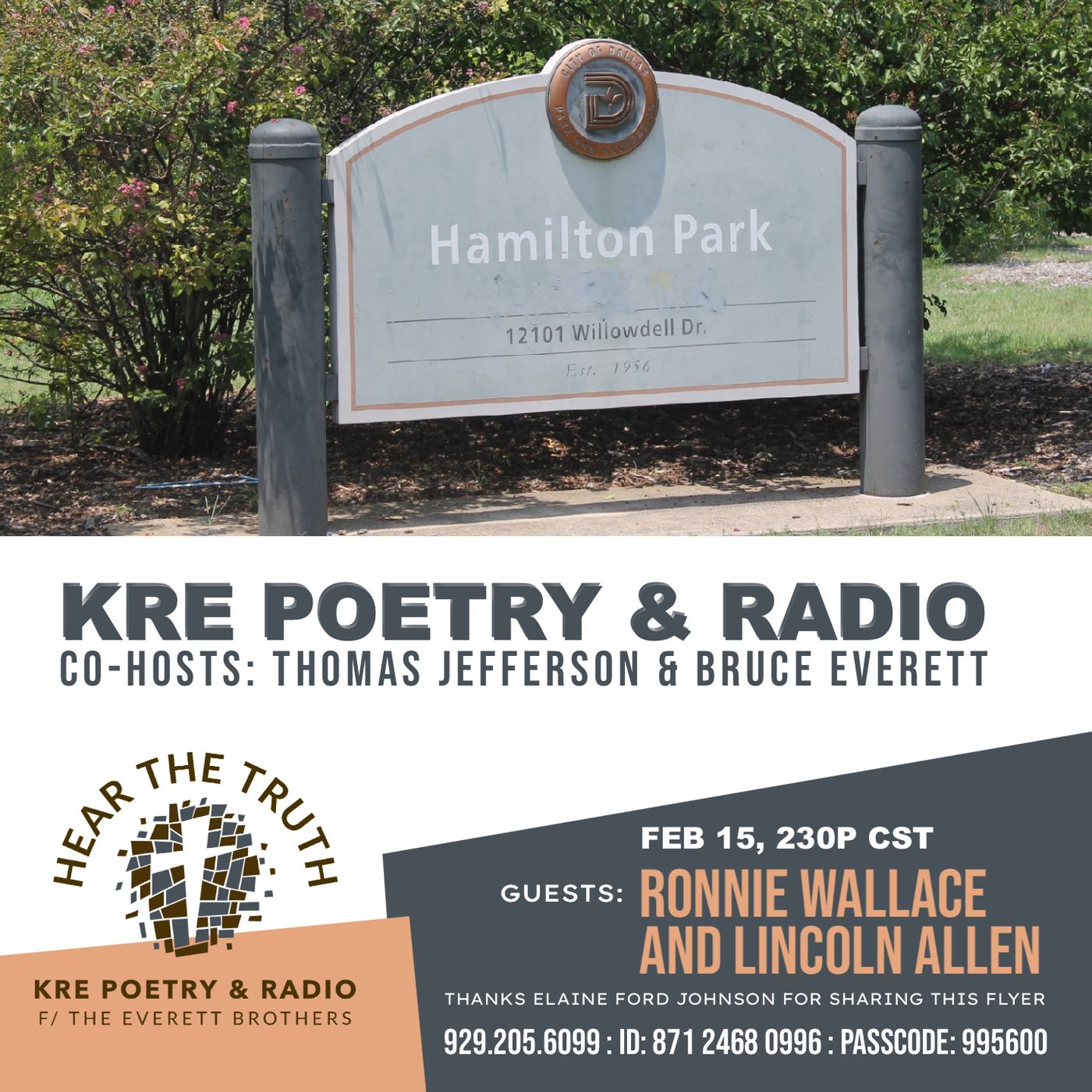 RE-BROADCAST : KRE POETRY AND RADIO - EP 154 - GUESTS: RONNIE WALLACE & LINCOLN ALLEN episode artwork