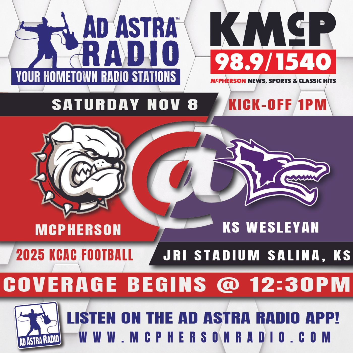 McPherson Bulldogs at Kansas Wesleyan Coyotes Football (November 8, 2025) episode artwork