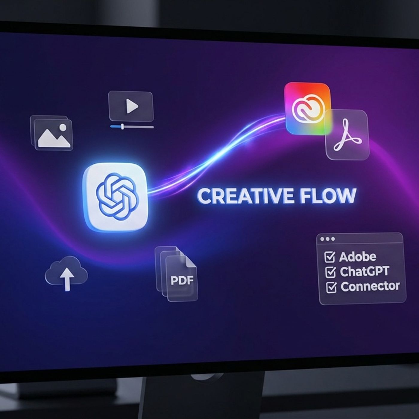 Adobe Connects ChatGPT to Creative Cloud Workflow — Blue Lightning AI Daily cover