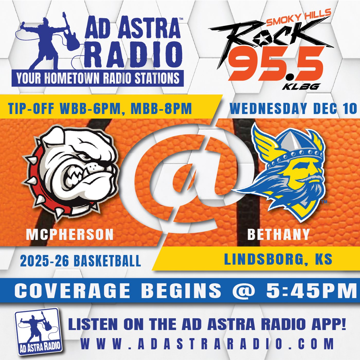 McPherson Bulldogs at Bethany Swedes College Basketball (December 10, 2025) episode artwork