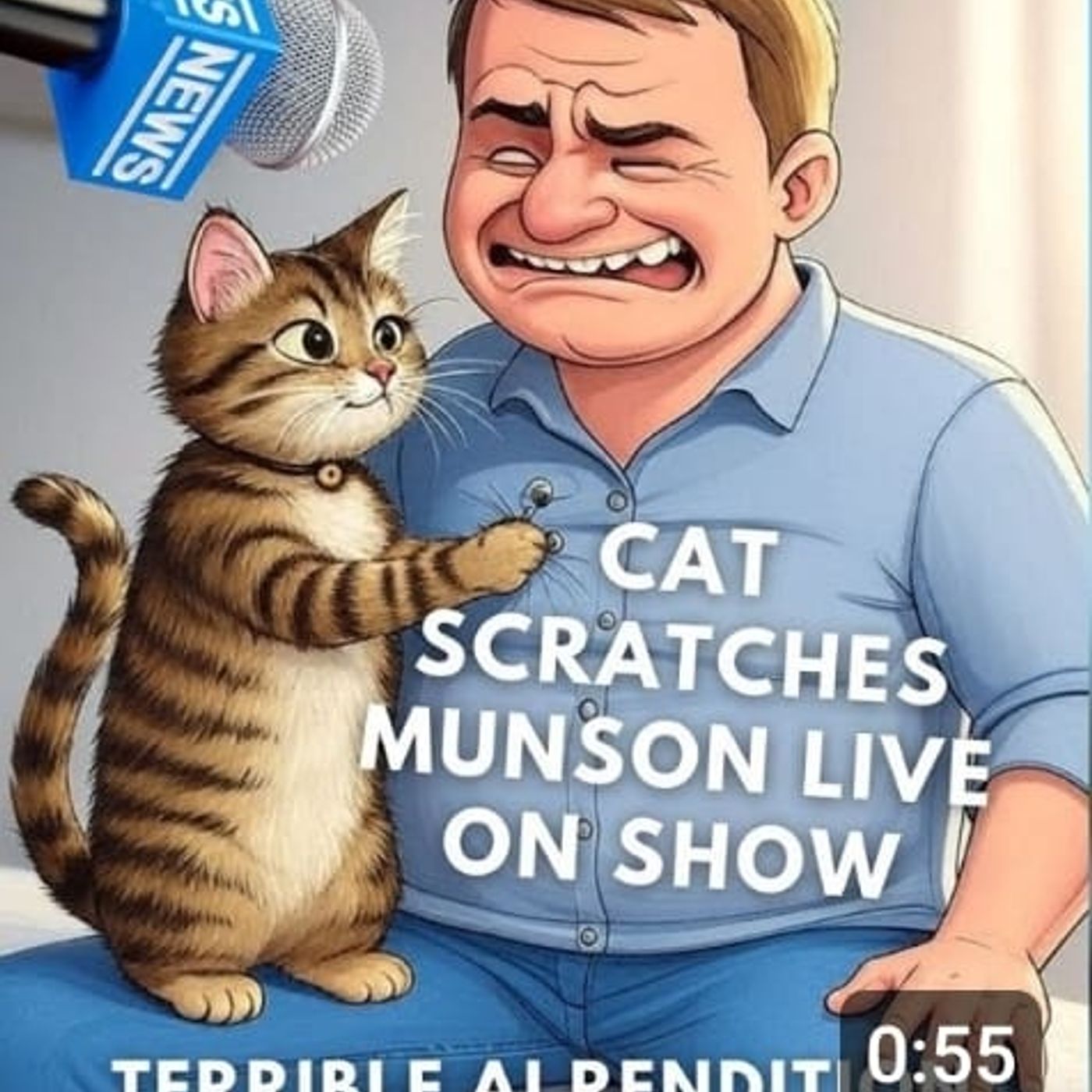 Cat Jumps on Presenter! Spearing Chest and Causing Chaos #cats #live #ouch #neverworkwithanimals
