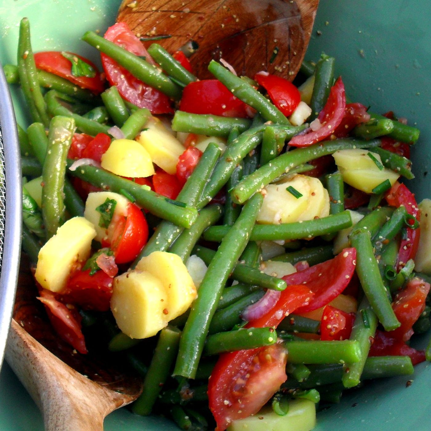 Insalata fagiolini, patate e pomodorini