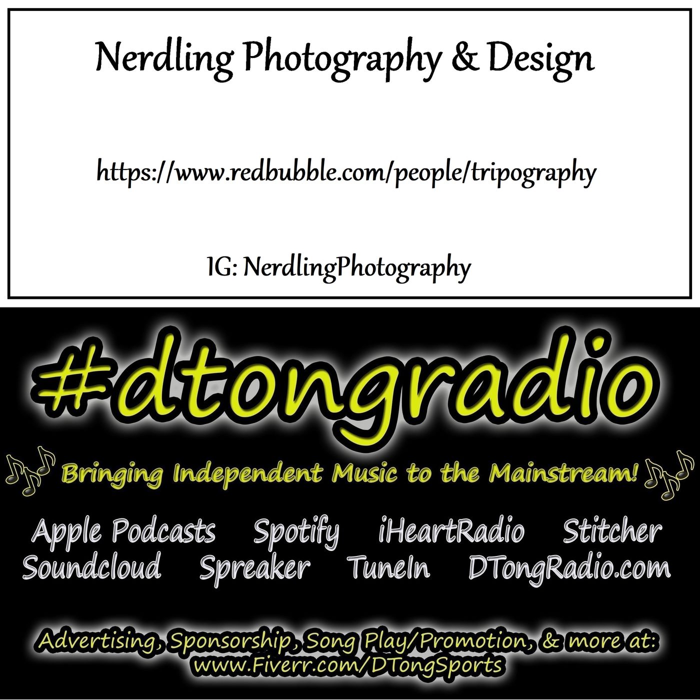 The BEST Indie Music on #dtongradio - Powered by tripography.redbubble.com episode artwork
