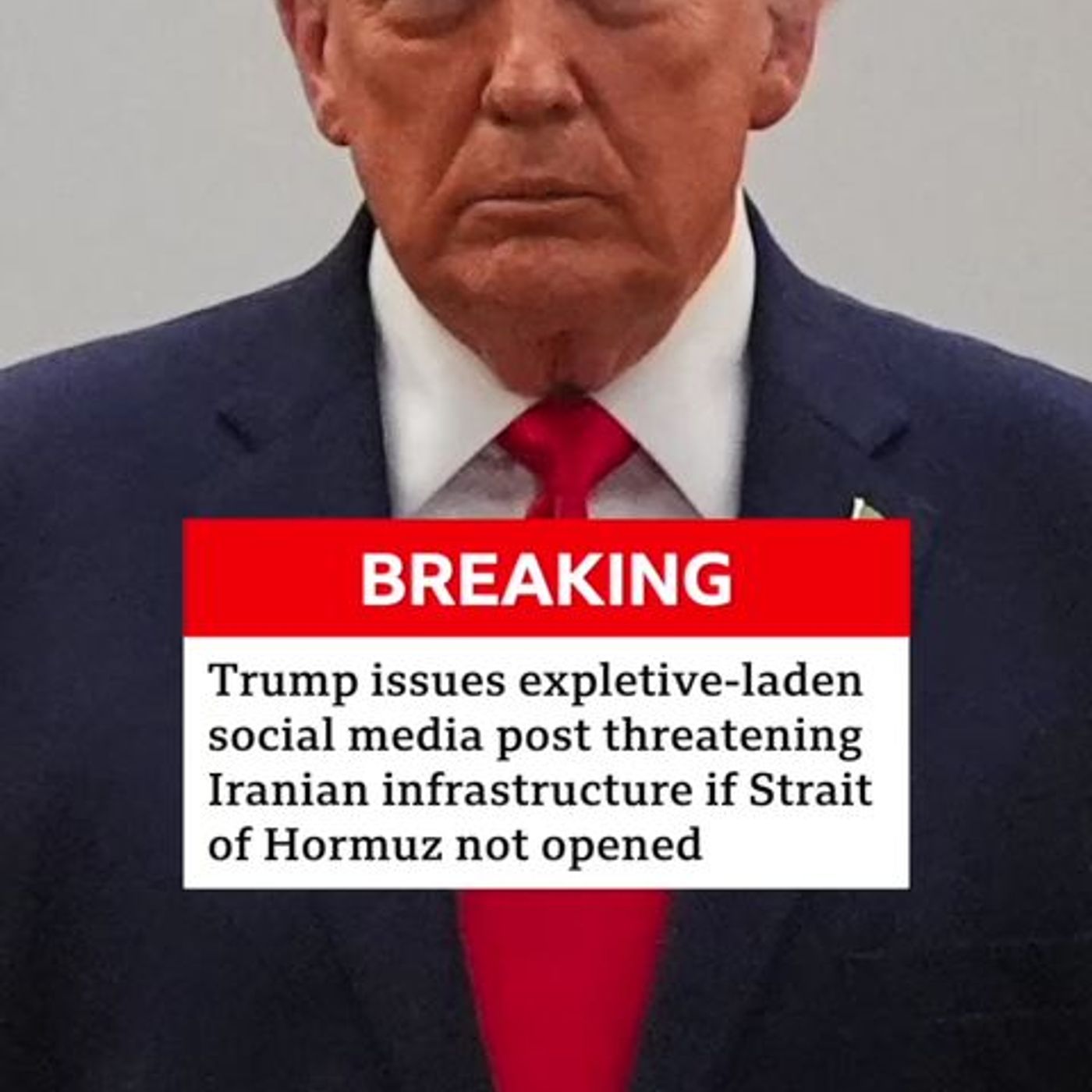 US President Donald Trump has issued an expletive-laden threat against Iran's infrastructure if the Strait of Hormuz is not opened. #US #Ira episode artwork