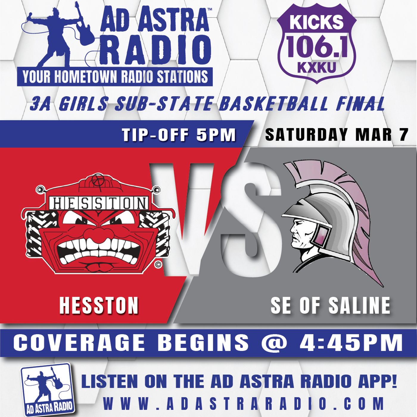 Hesston Lady Swathers vs Se of Saline Lady Trojans High School Basketball (3A Substate Final-March 7, 2026) episode artwork