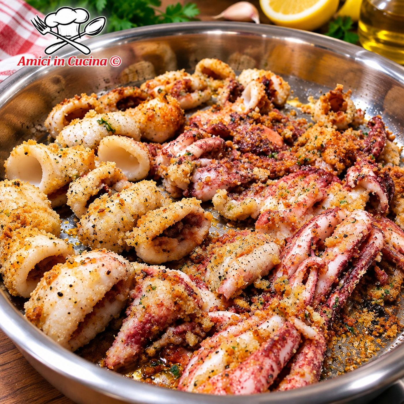 Calamari al forno gratinati e croccanti