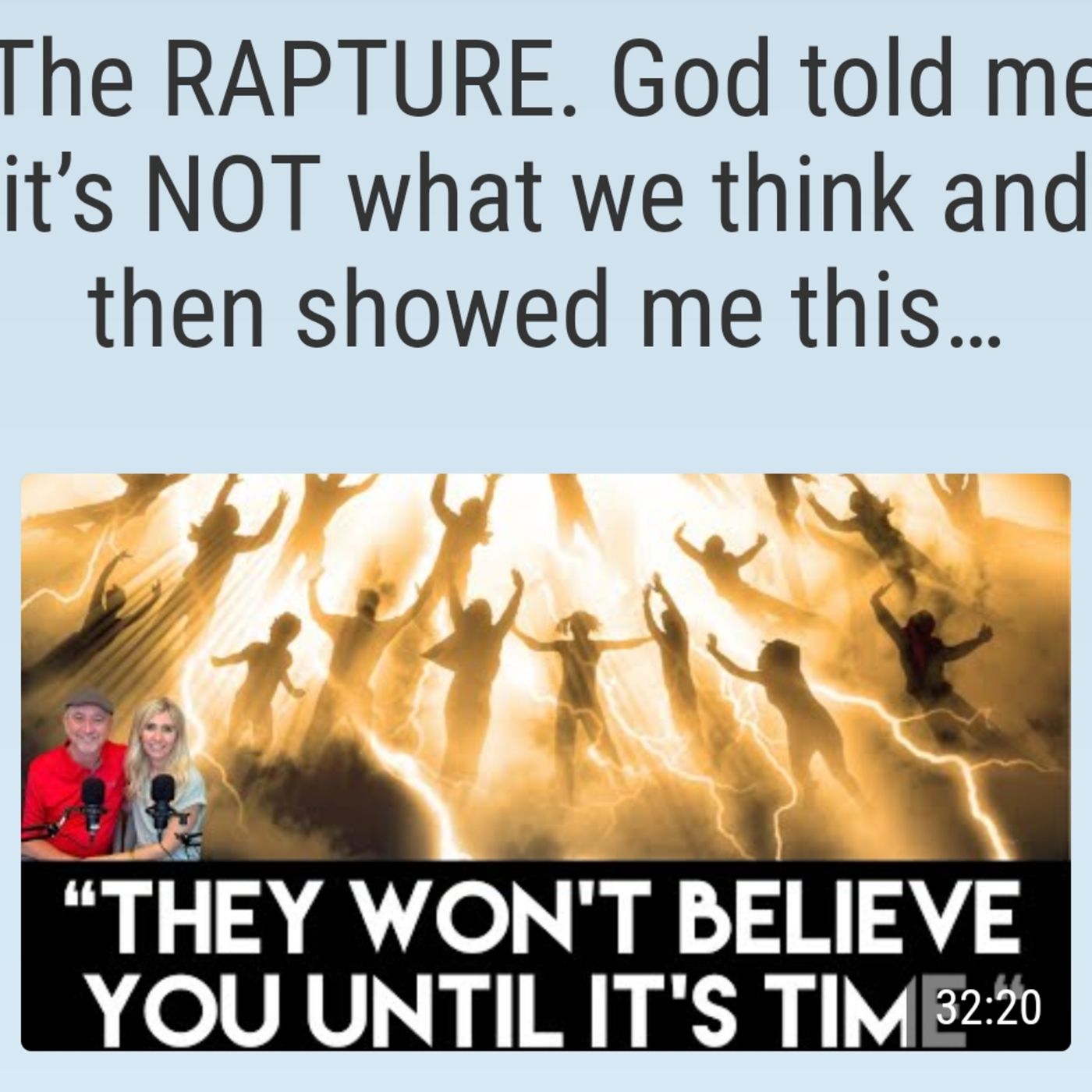 The RAPTURE. God told me it’s NOT what we think and then showed me this episode artwork