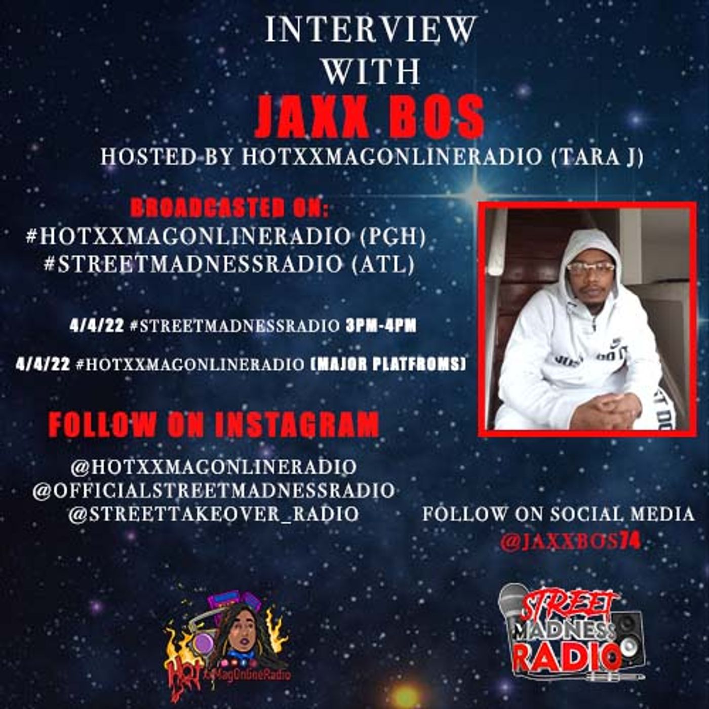 Jaxx Bos Live intevriew On HotxxMagOnlineRadio | Hosted By Tara J
