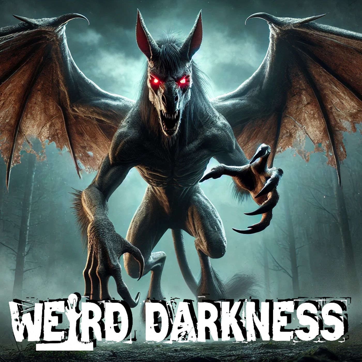 cover of episode “FROM LEEDS TO LORE – THE JERSEY DEVIL” and More True Tales of Horror and Hell! #WeirdDarkness