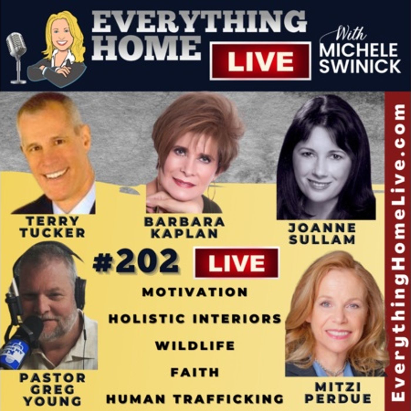 202 LIVE: Motivation, Holistic Interiors, Wildlife, Faith, Human Trafficking episode artwork