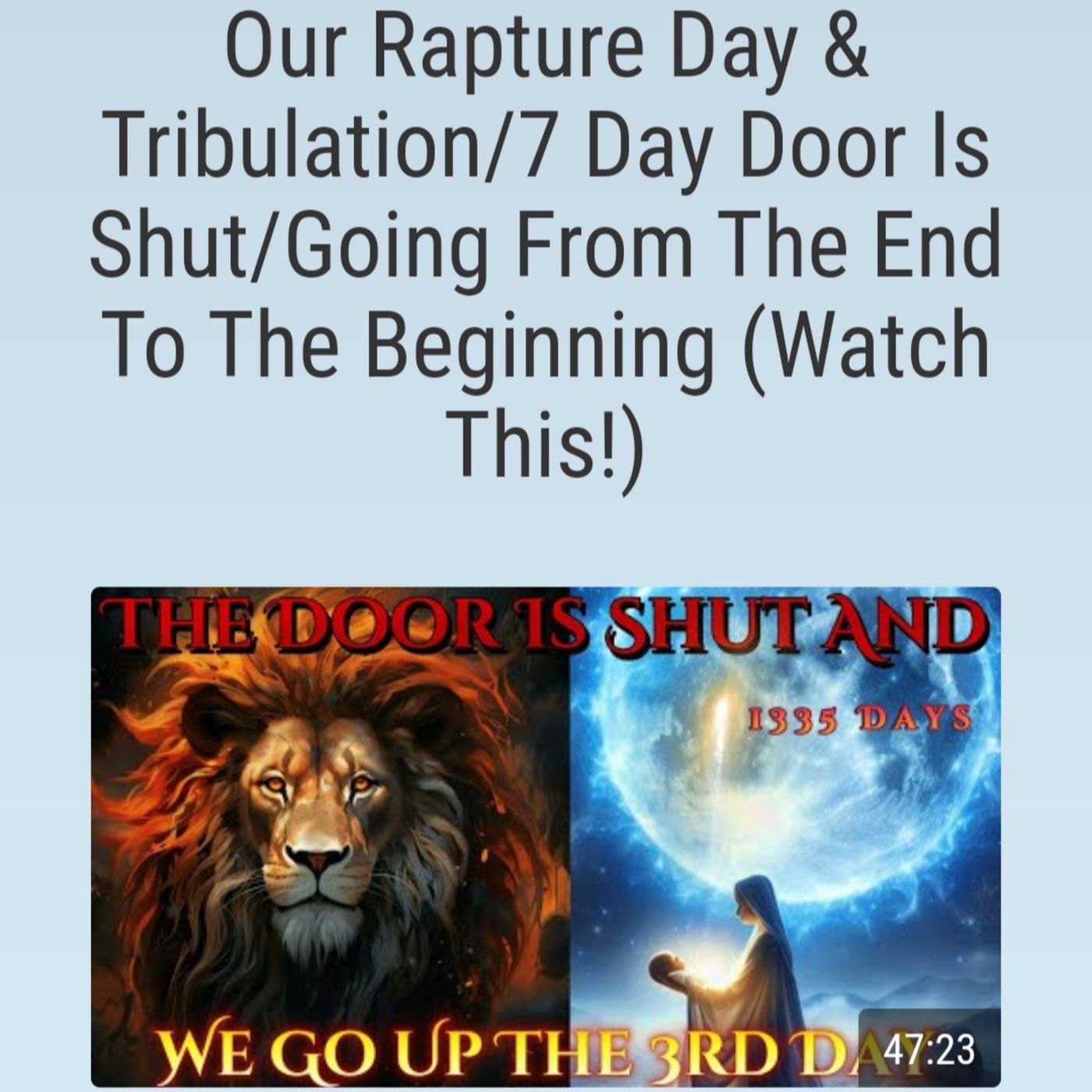 Our Rapture Day & Tribulation/7 Day Door Is Shut/Going From The End To The Beginning (Watch This!) episode artwork