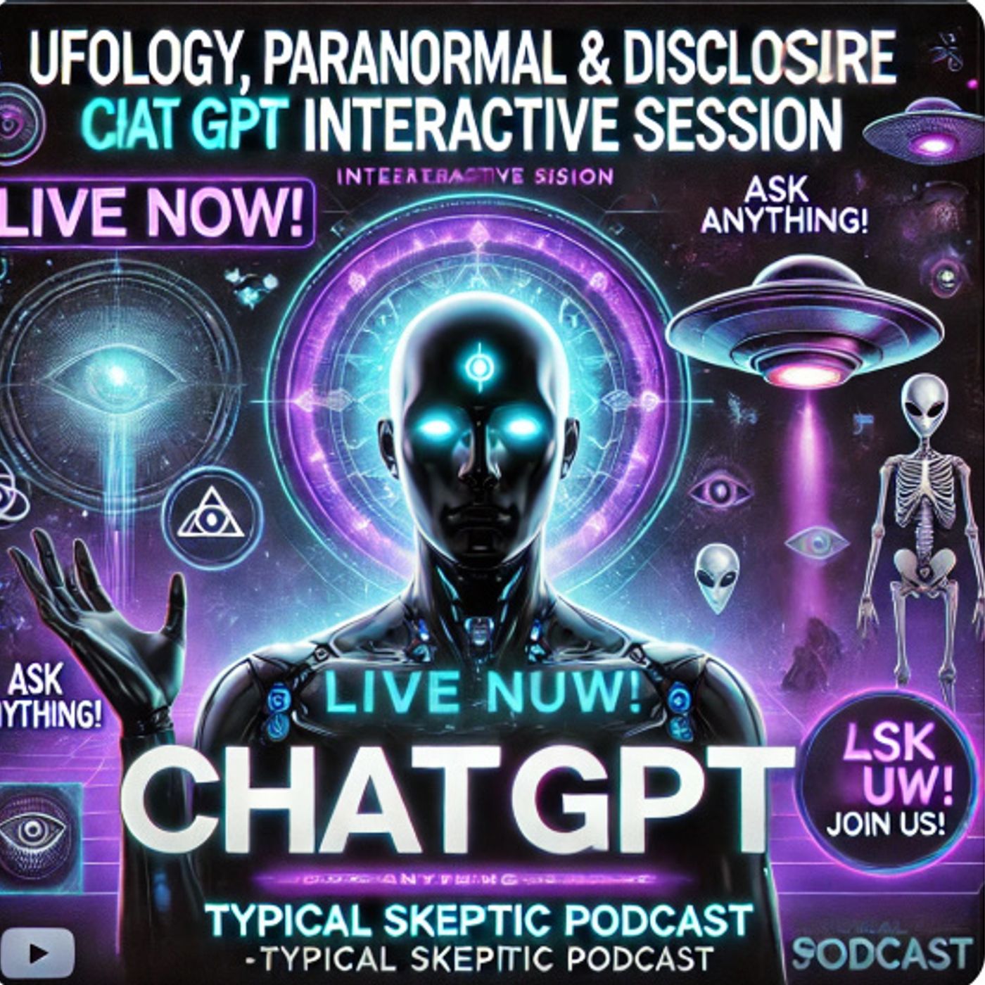 Live Chat GPT, Interactive Session, AI Psychic Reads - Typical Skeptic Pop up Podcast episode artwork