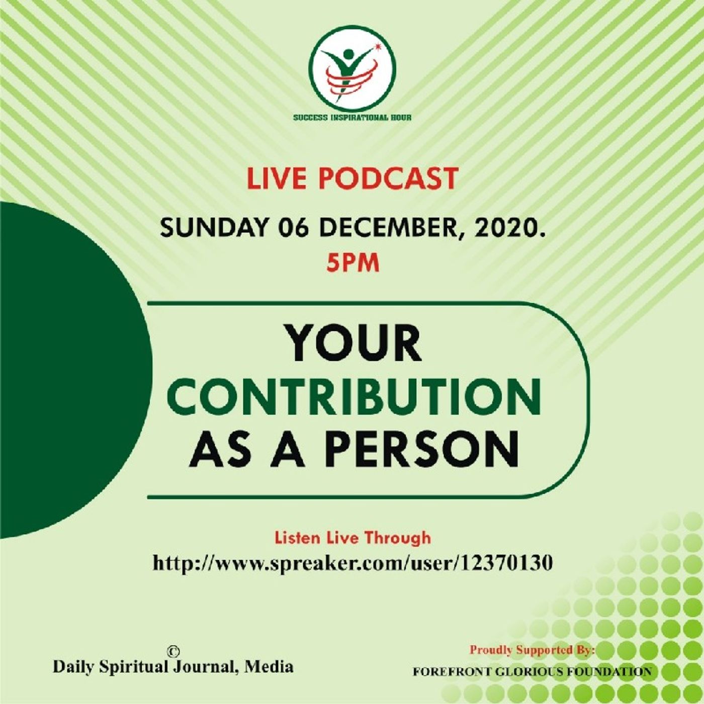 YOUR CONTRIBUTION AS A PERSON. episode artwork