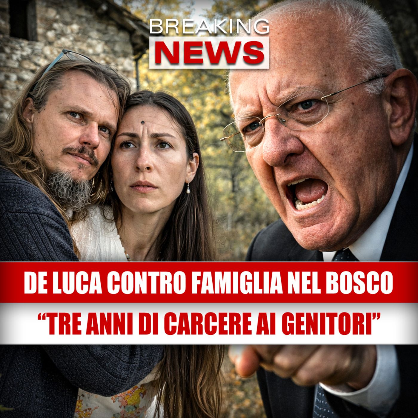 De Luca contro la famiglia nel bosco: "Tre anni di carcere ai genitori Catherine e Nathan"