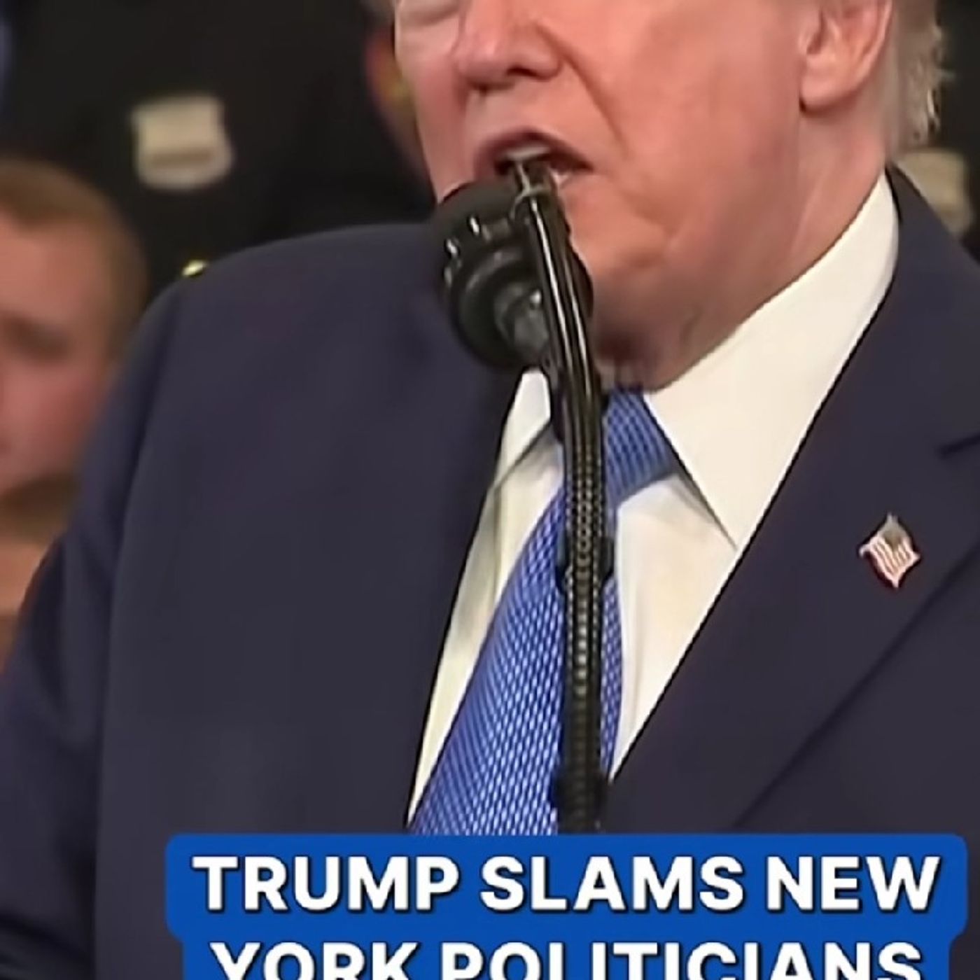 Donald Trump had some choice words for New York's Democrat politicians as he delivered re episode artwork