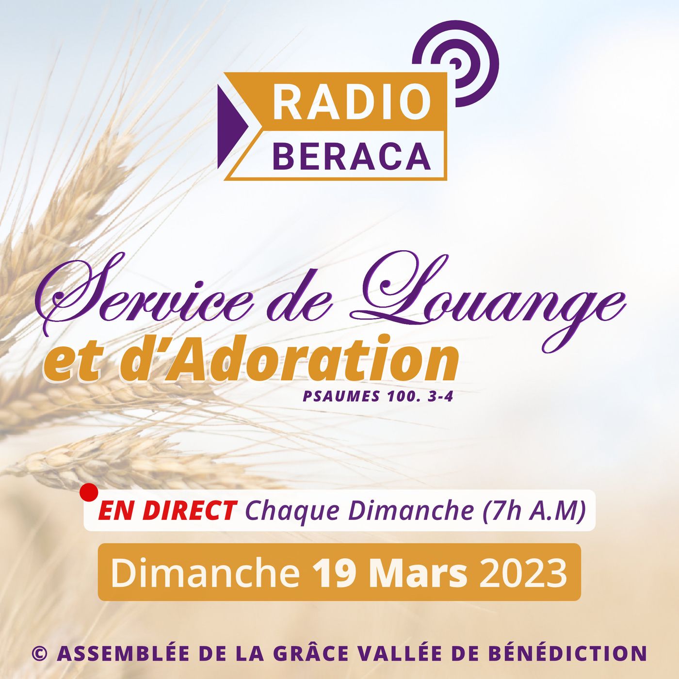 Dimanche 19 mars 2023.- Culte de louange et d'adoration episode artwork