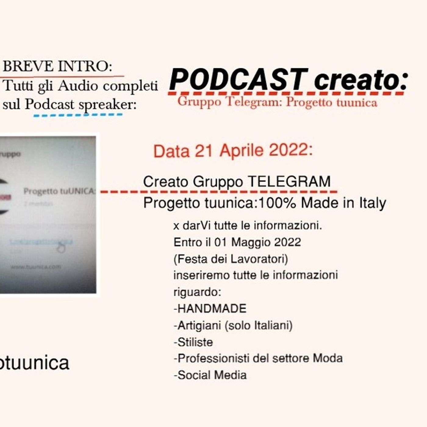 Gruppo TELEGRAM: Progetto tuunica