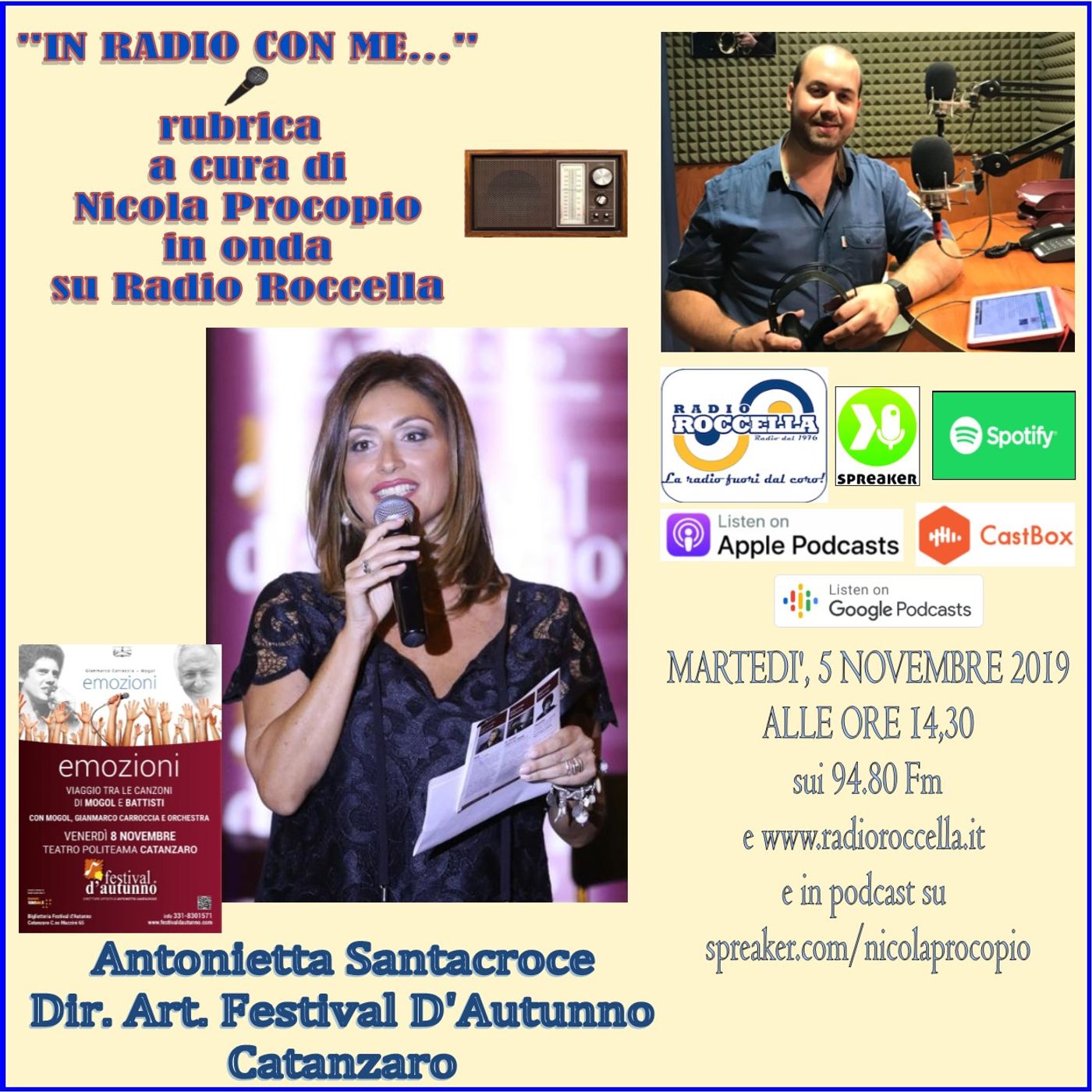 Intervista ad Antonietta Santacroce per Mogol CZ - In Radio con Me 05-11-2019 episode artwork