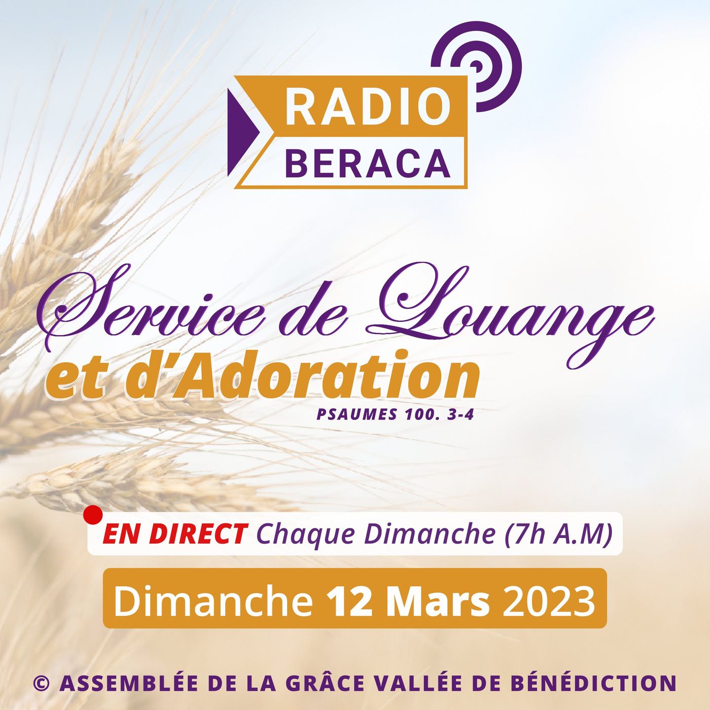 Dimanche 12 mars 2023.- Culte de louange et d'adoration episode artwork