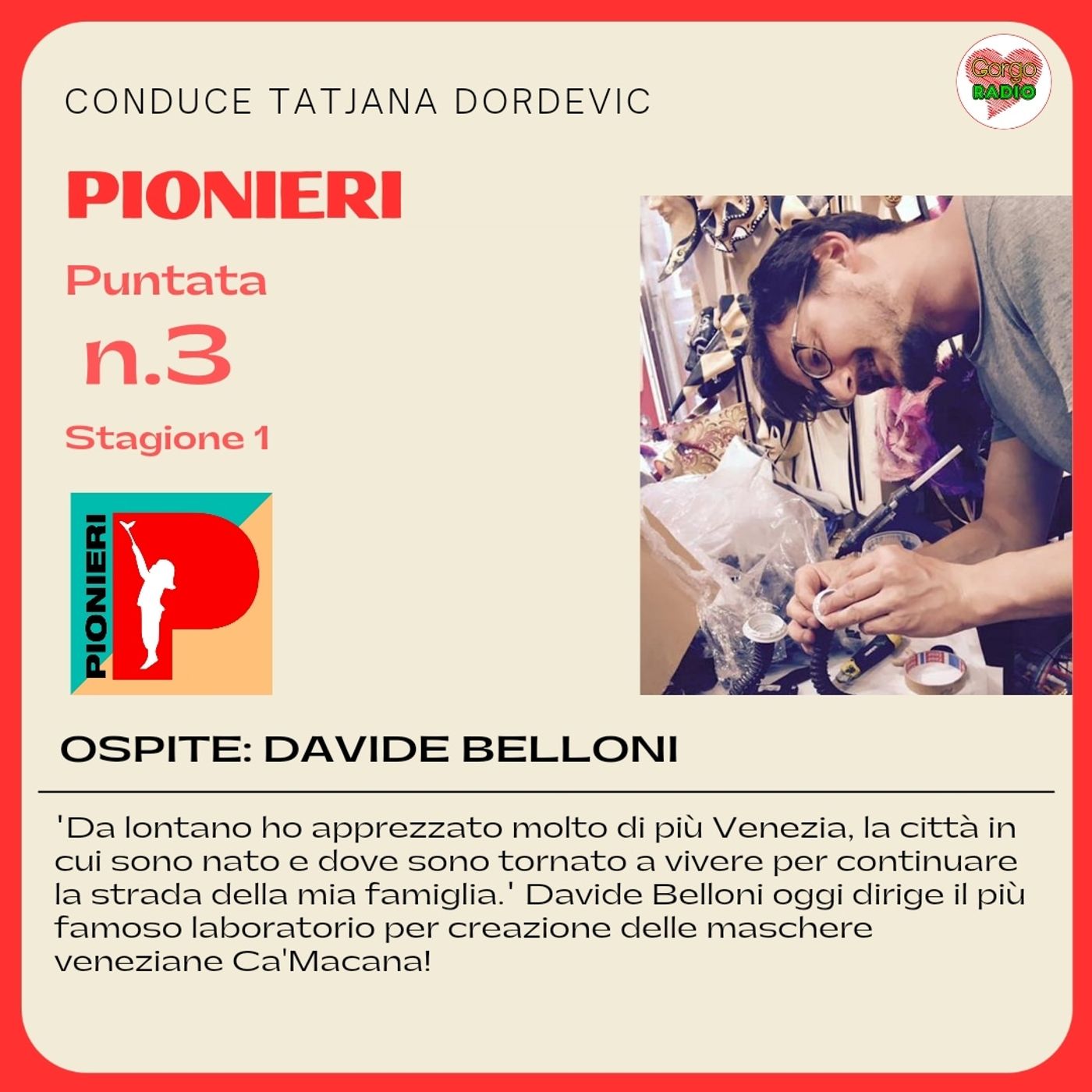 Intervista a Davide Belloni, direttore del Ca'Macana laboratorio per creazione delle maschere veneziane episode artwork