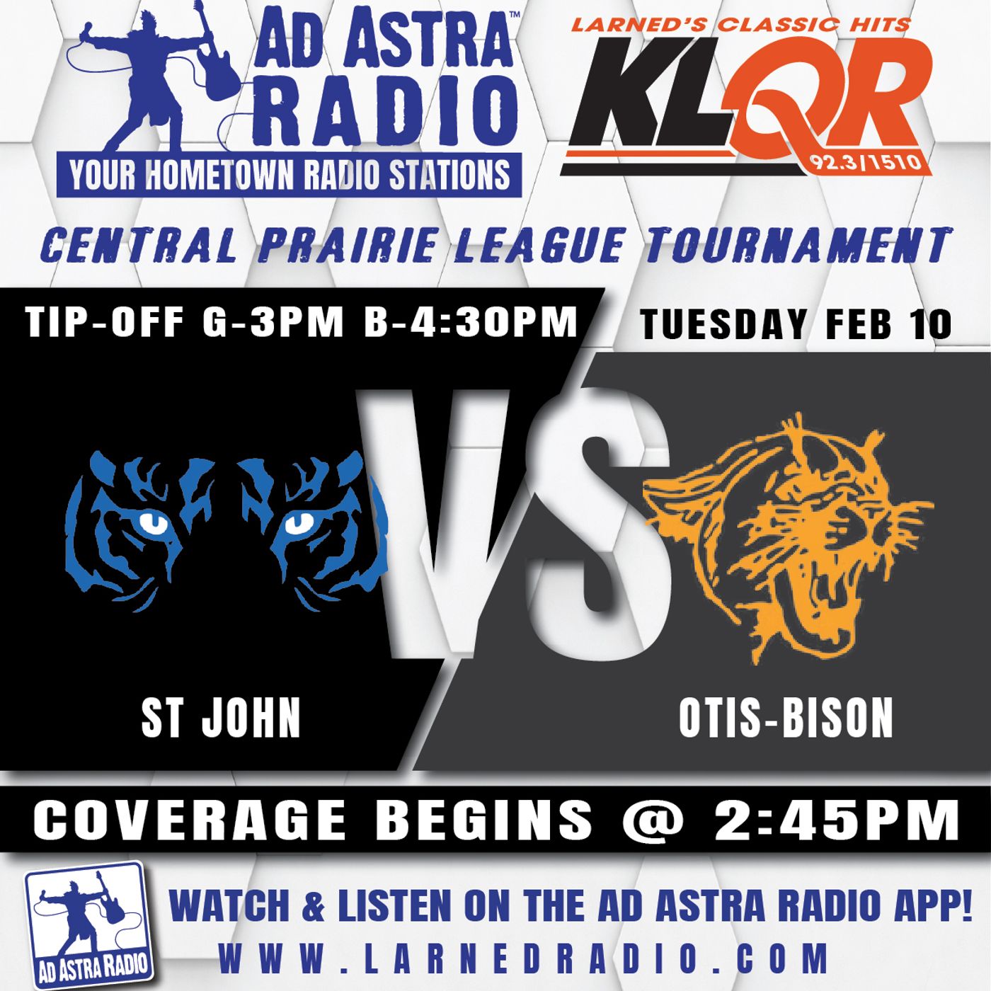 St John Tigers vs Otis-Bison Cougars Boys High School Basketball (Central Prairie League Tournament-February 10, 2026) episode artwork