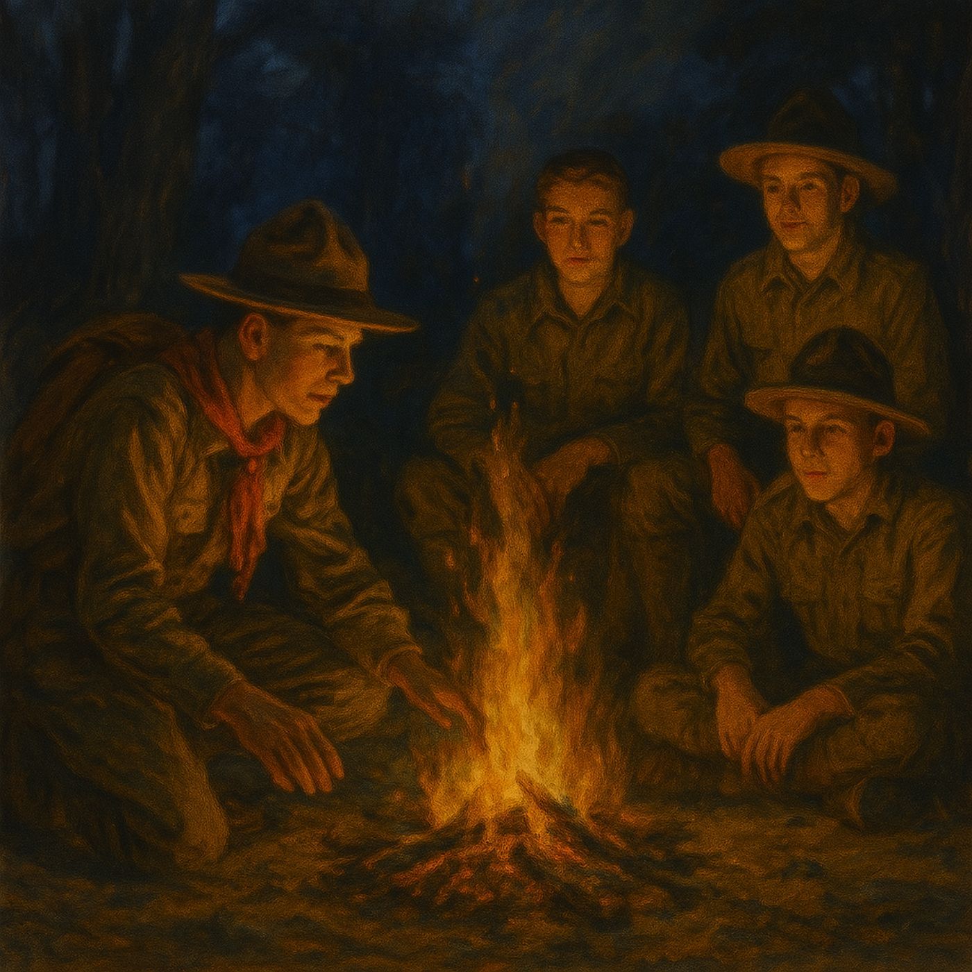 Boy Scouts First Camp Fire