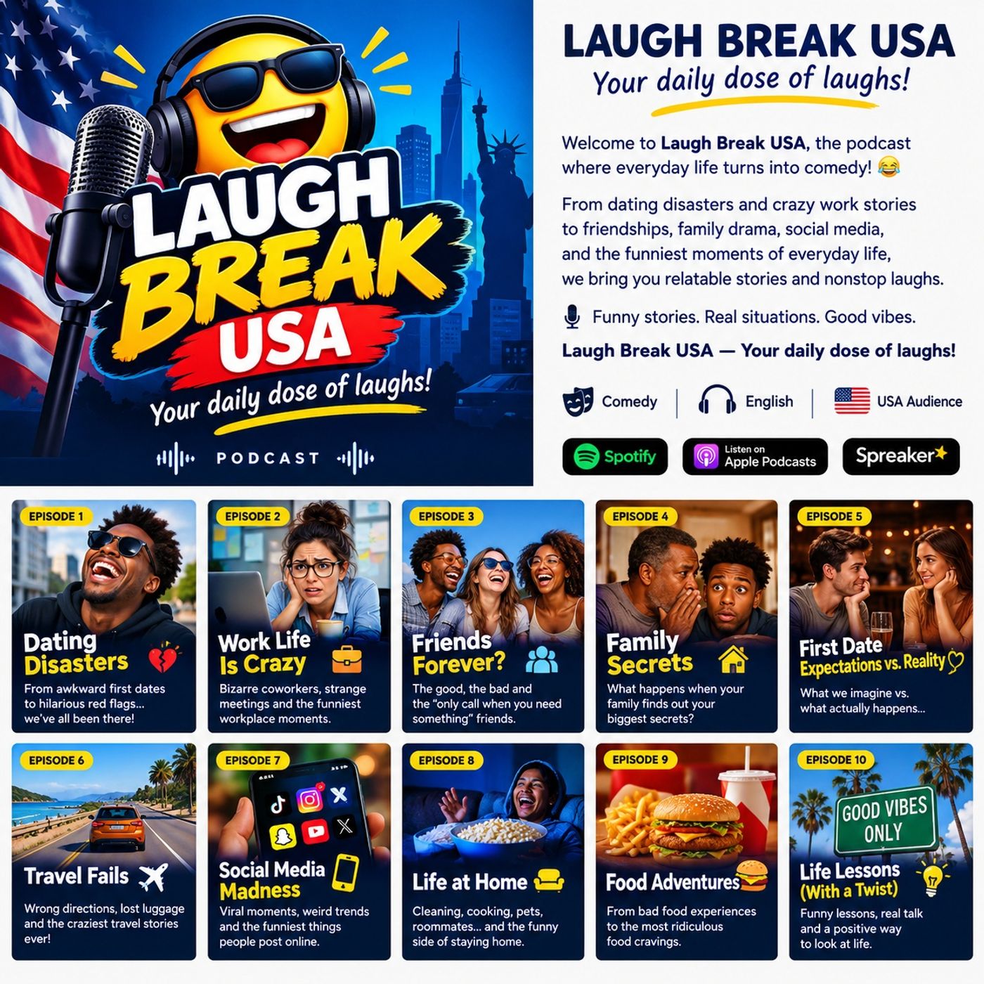 Laugh Break USA podcast artwork